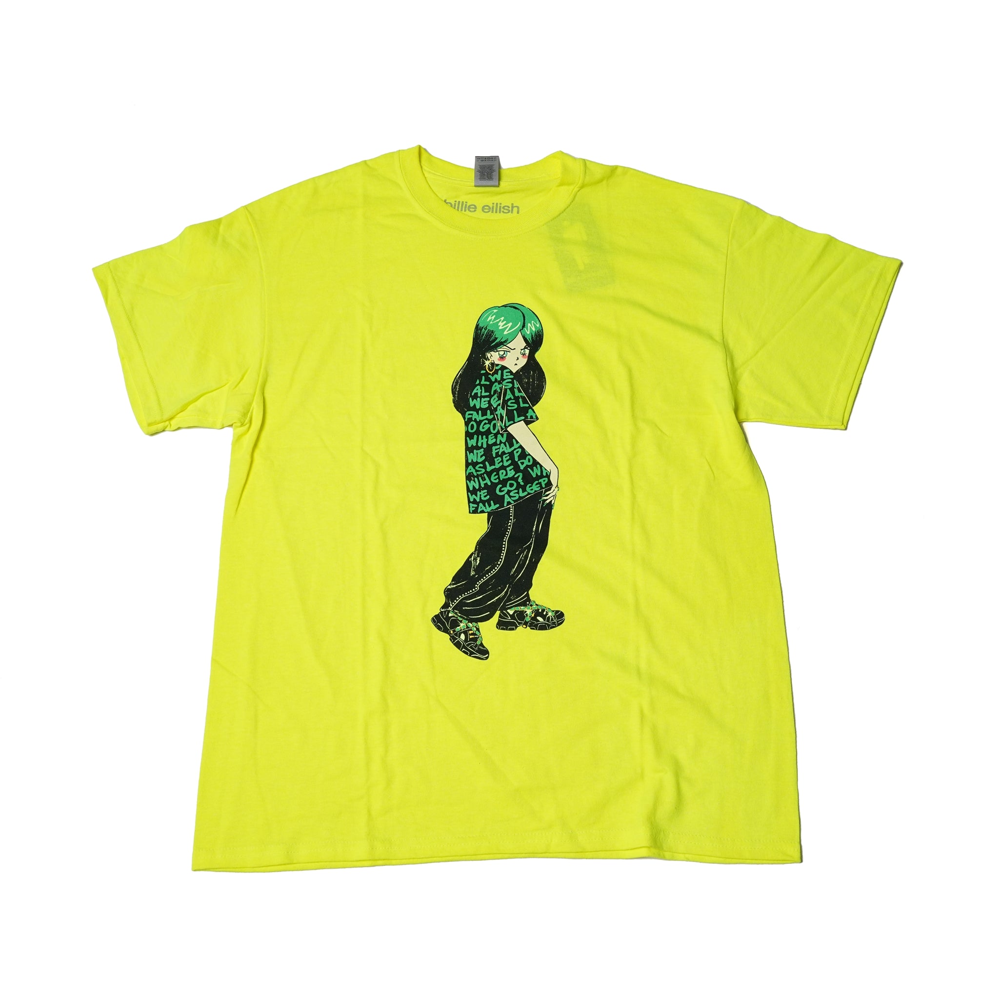Name:BillieEilish_Anime Billie_Unisex_GREEN【ROCK OFF】【ネコポス選択可能】