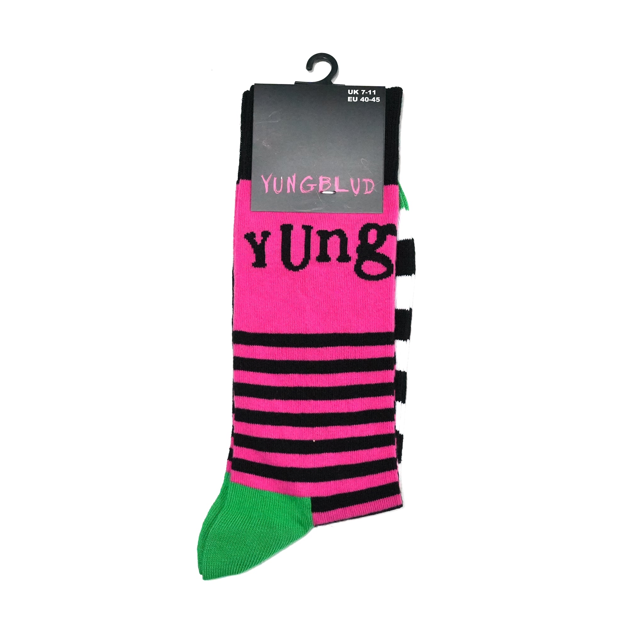 Name:Yungblud_Logo & Stripes_Unisex_Black_Socks【ROCK OFF】【ネコポス選択可能】