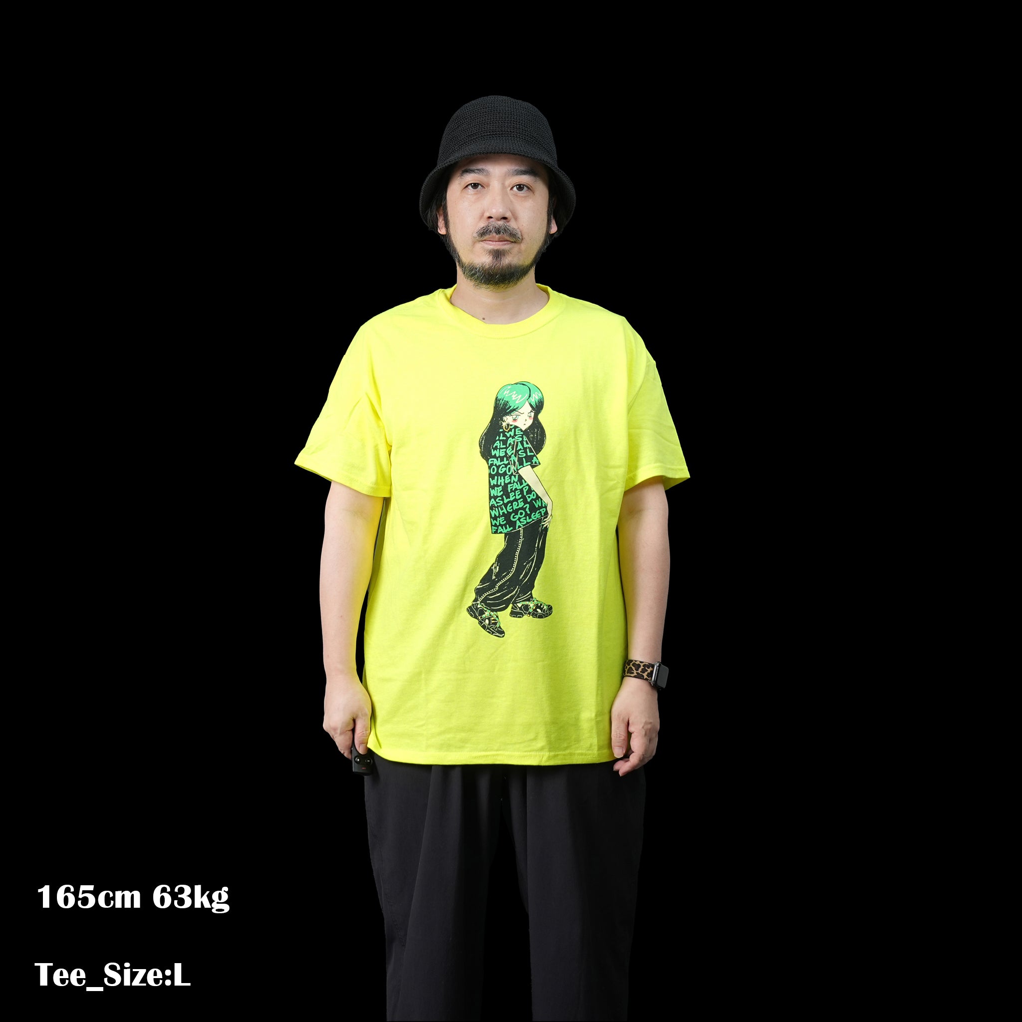 Name:BillieEilish_Anime Billie_Unisex_GREEN【ROCK OFF】【ネコポス選択可能】