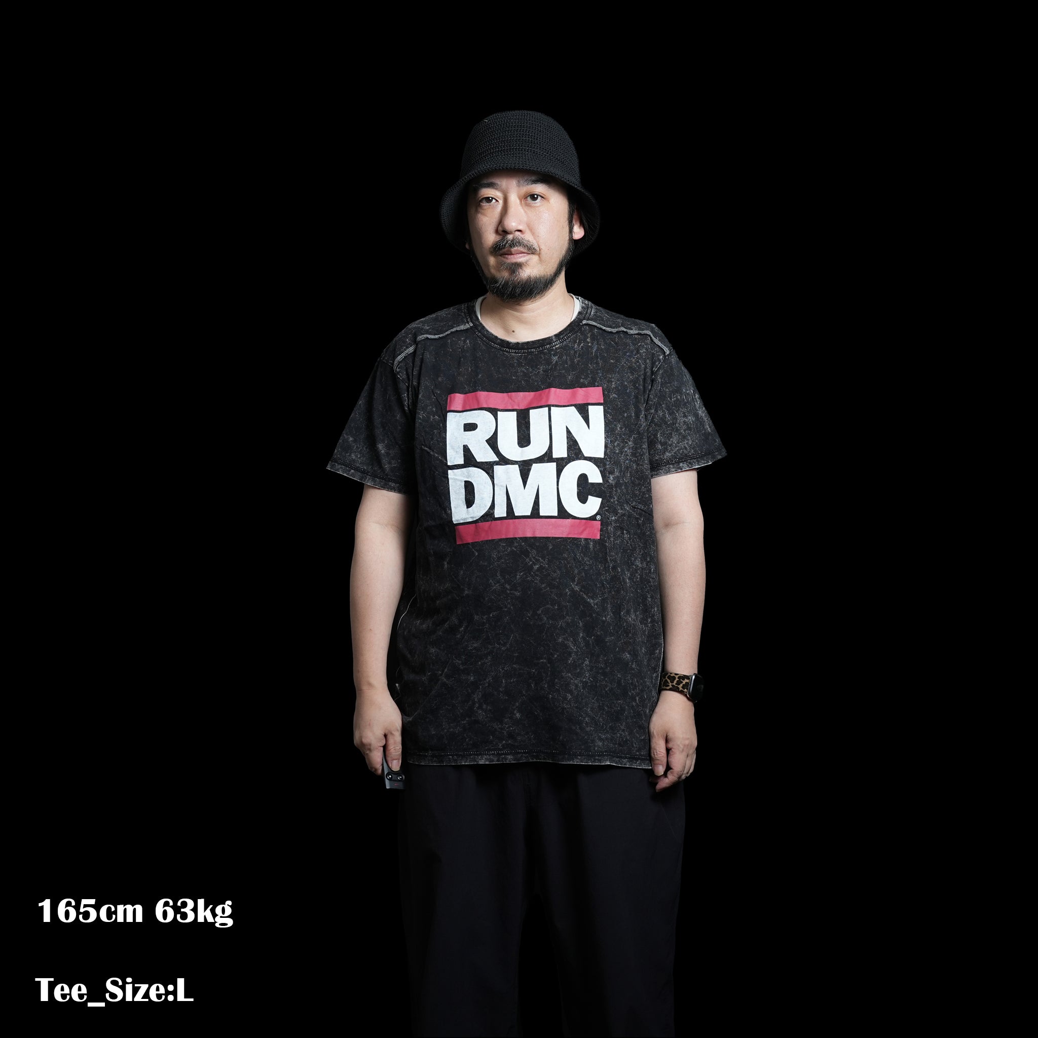 Name:RunDMC_Logo Snow Wash_Unisex_Black【ROCK OFF】【ネコポス選択可能】