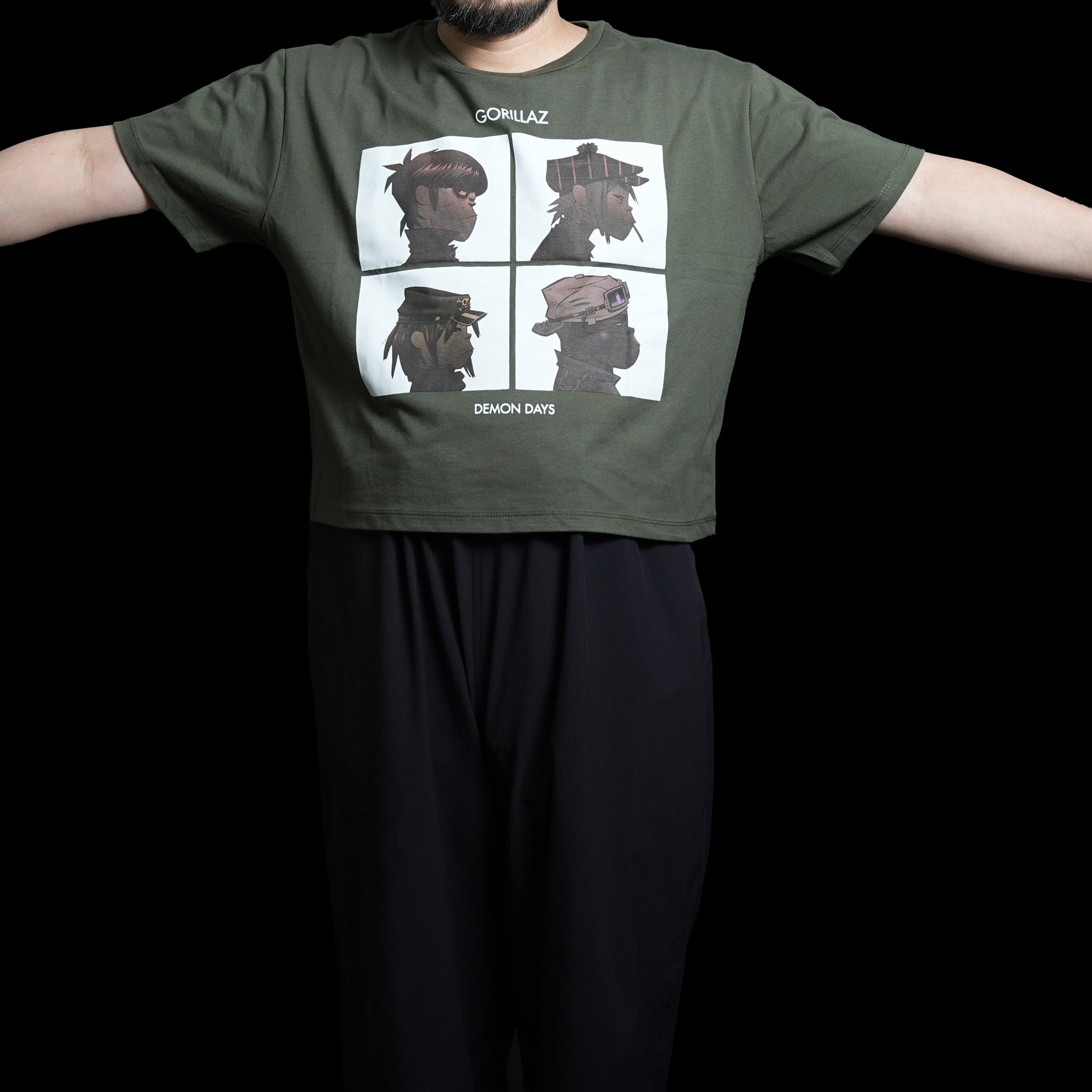 Name:Gorillaz_Demon Days_Lady_GREEN_Crop Top【ROCK OFF】【ネコポス選択可能】