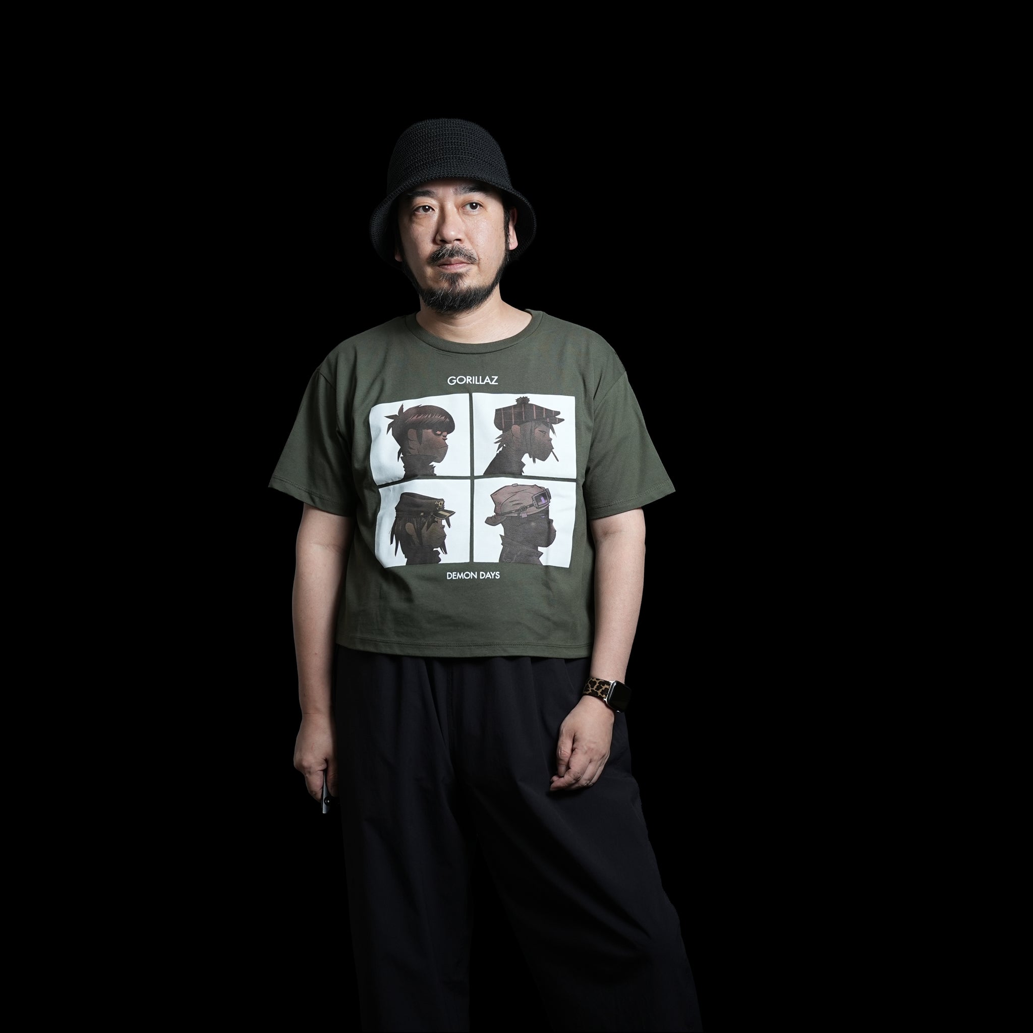 Name:Gorillaz_Demon Days_Lady_GREEN_Crop Top【ROCK OFF】【ネコポス選択可能】