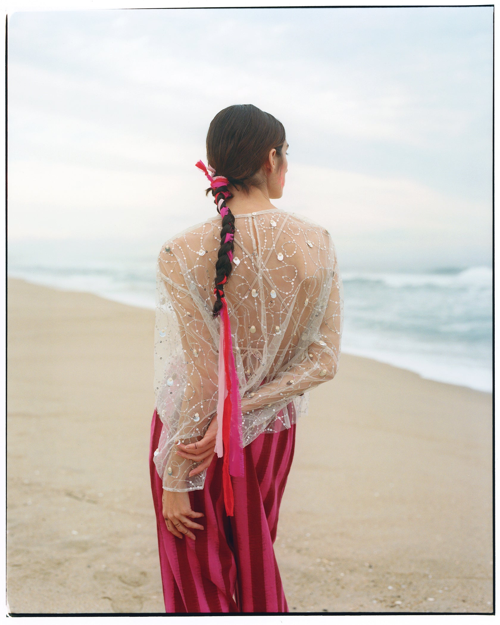 020151SN1_Ecru | SHINY SEQUIN EMBROIDERY TOP | Color:Ecru【SARA MALLIKA_サラマリカ】