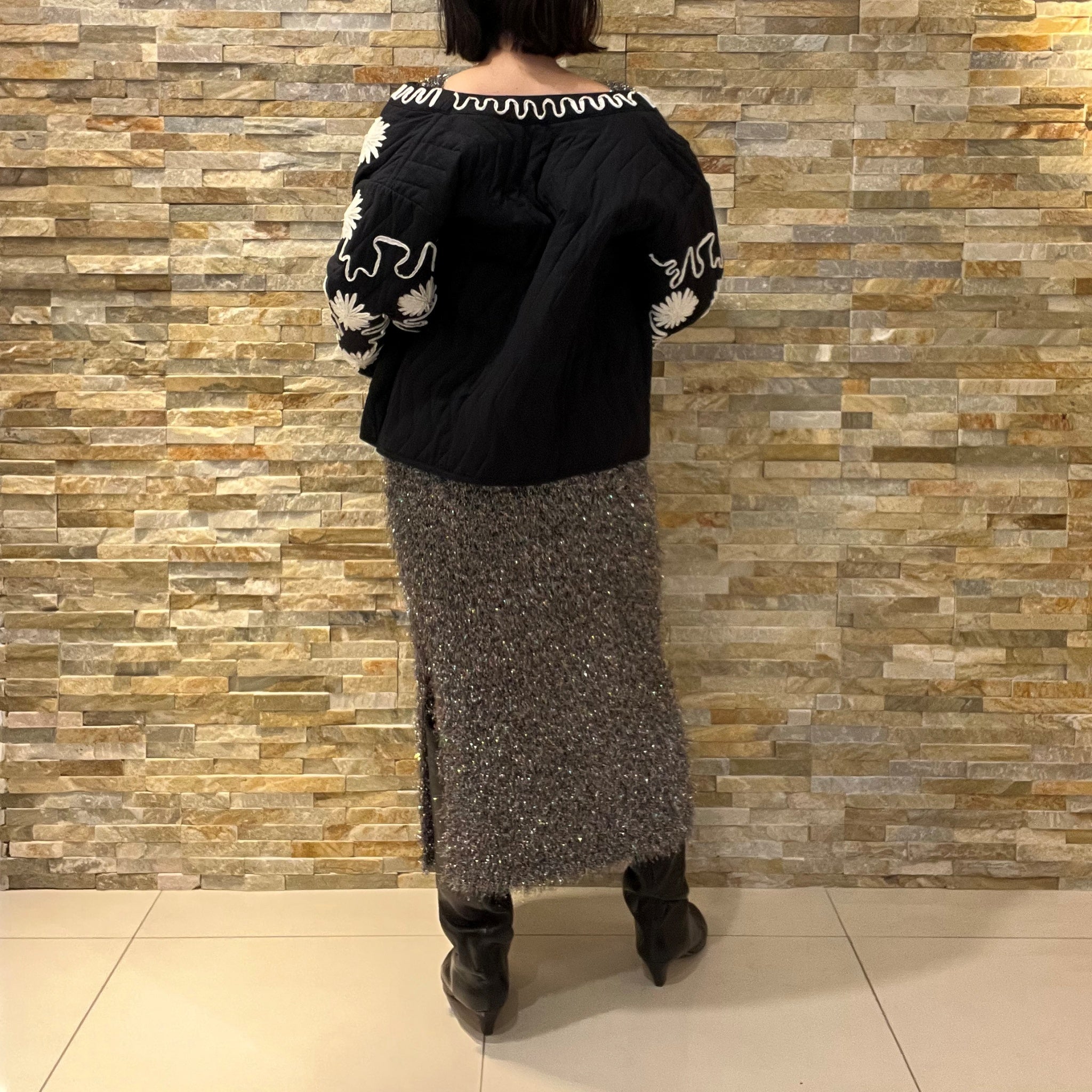 DEEPIKA TAPE EMB JACKET – Black | SARAMALLIKA