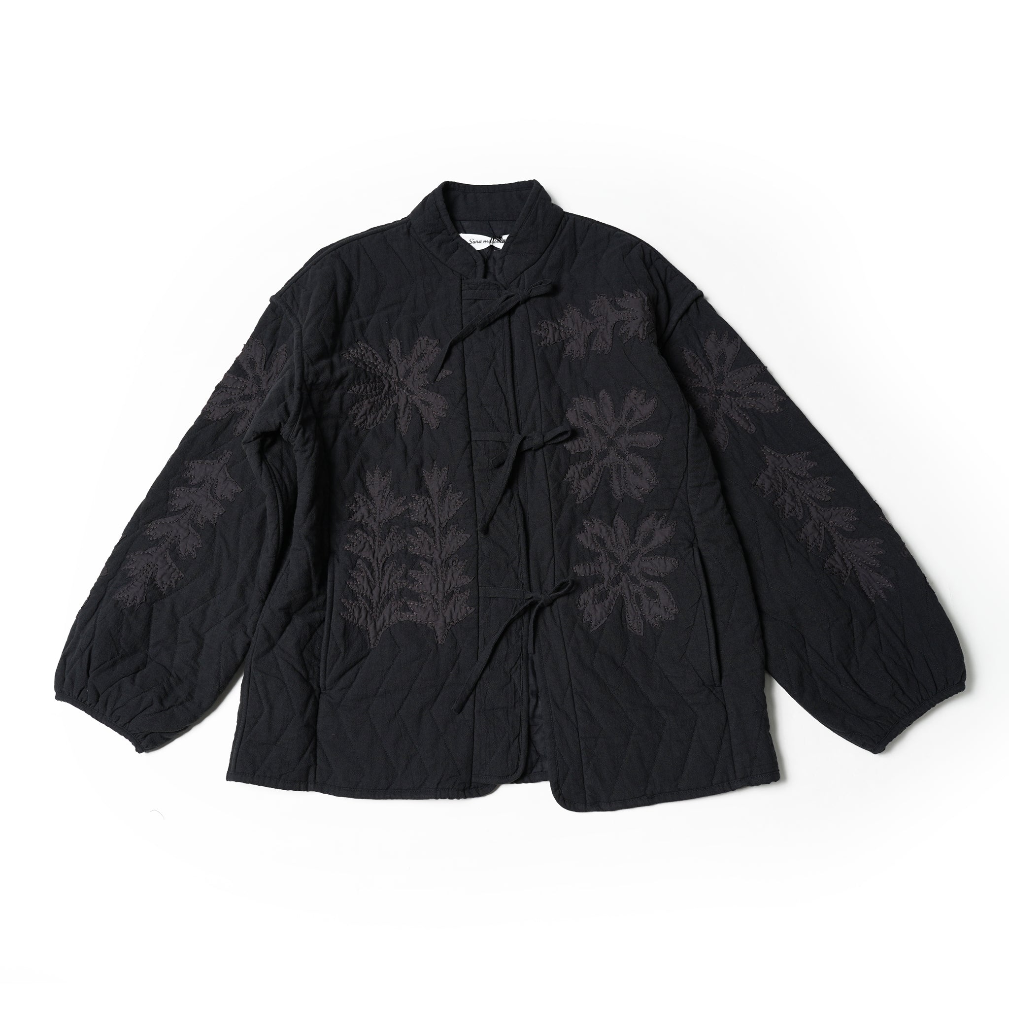 COTTON FLOWER PATCHWORK JK – Black | SARAMALLIKA