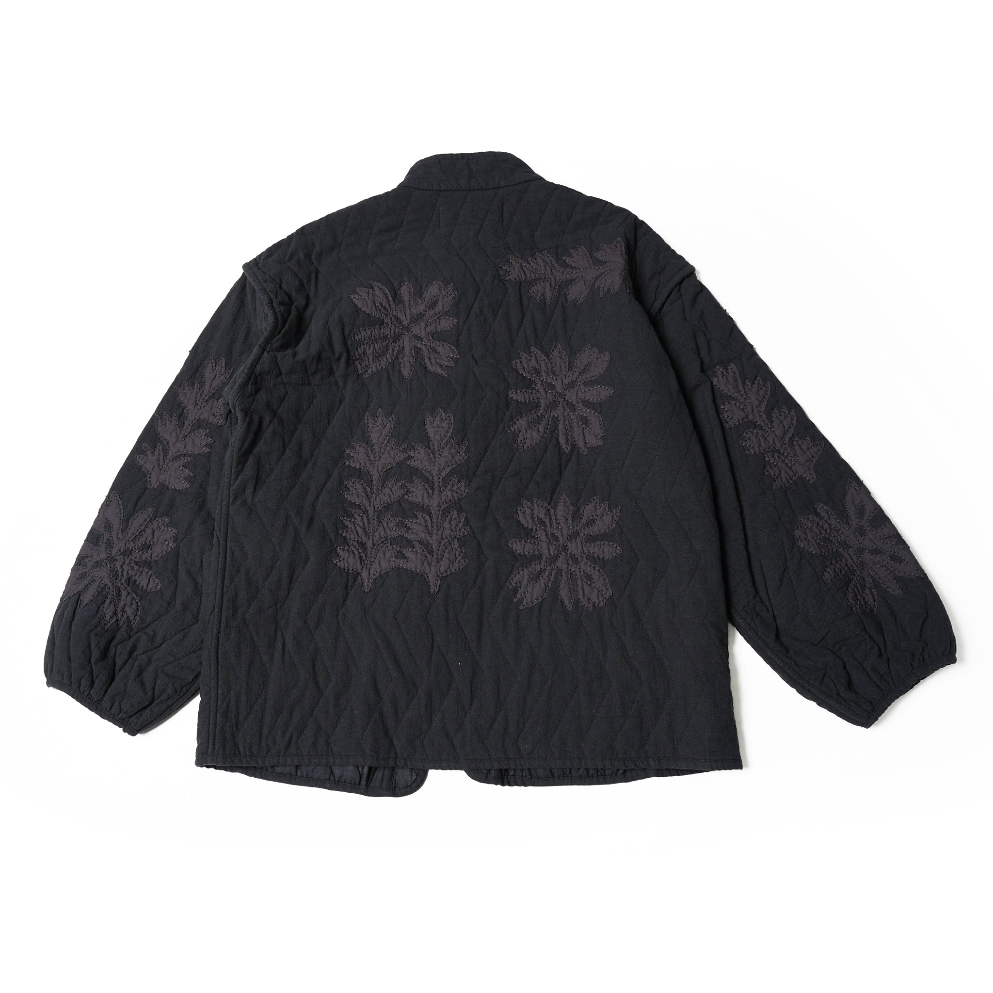 COTTON FLOWER PATCHWORK JK – Black | SARAMALLIKA