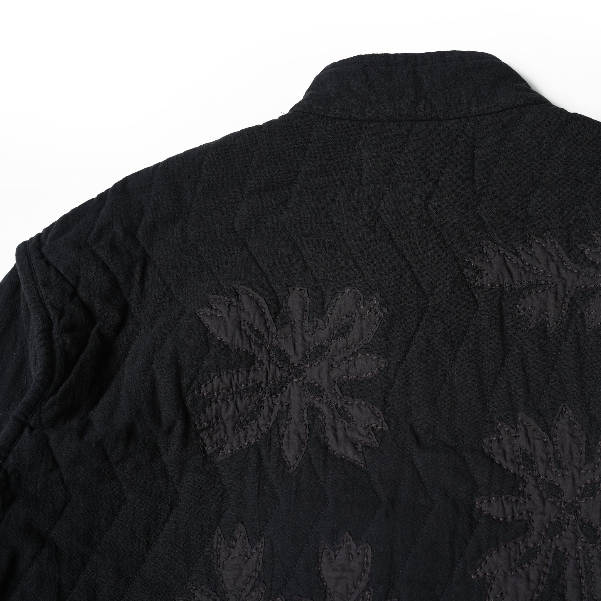 COTTON FLOWER PATCHWORK JK – Black | SARAMALLIKA