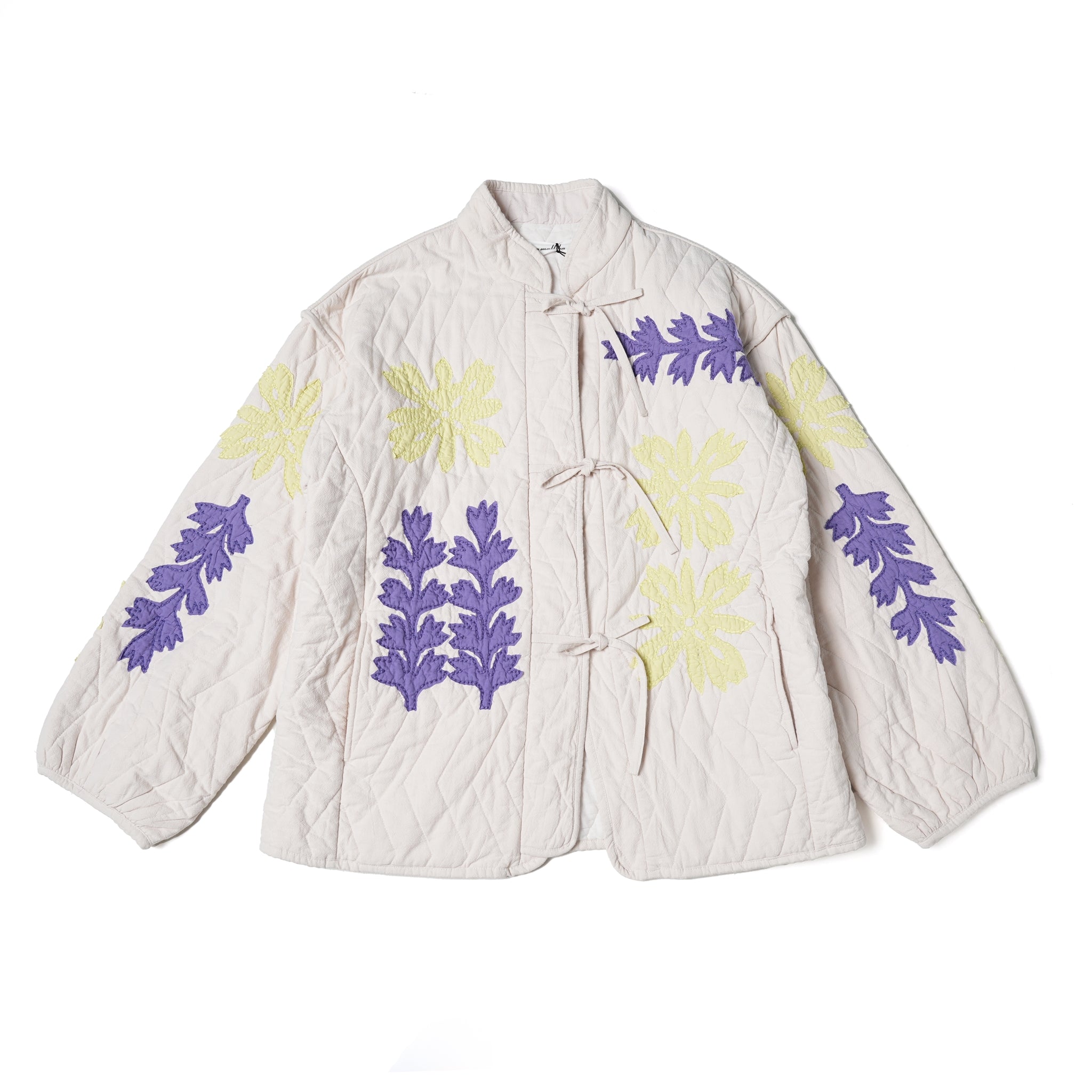 COTTON FLOWER PATCHWORK JK – Ecru | SARAMALLIKA