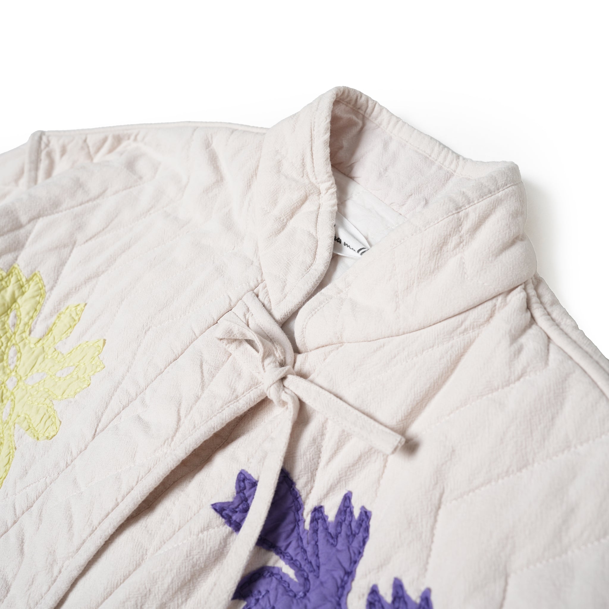 COTTON FLOWER PATCHWORK JK – Ecru | SARAMALLIKA