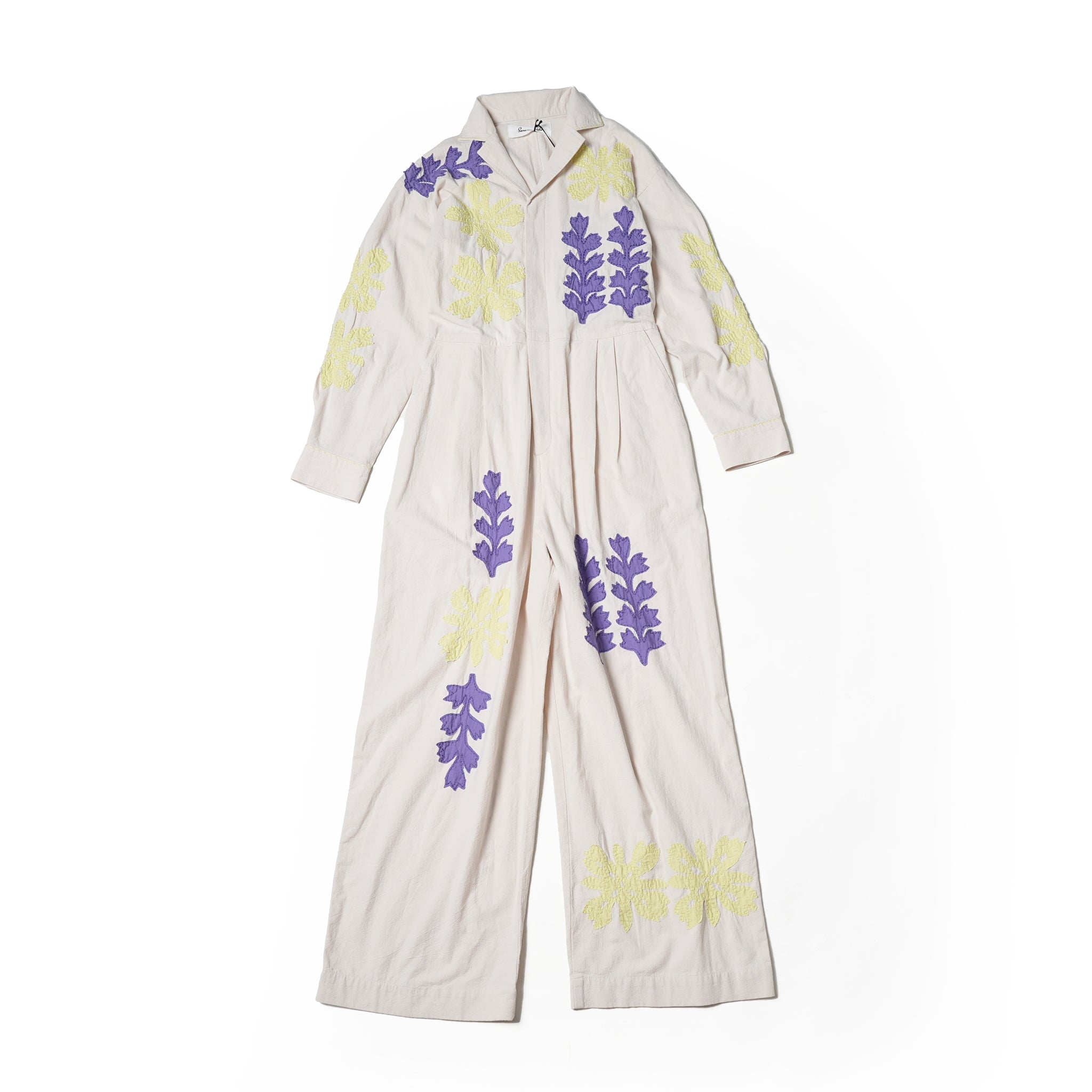 COTTON FLOWER PATCHWORK ALL IN ONE – Ecru | SARAMALLIKA