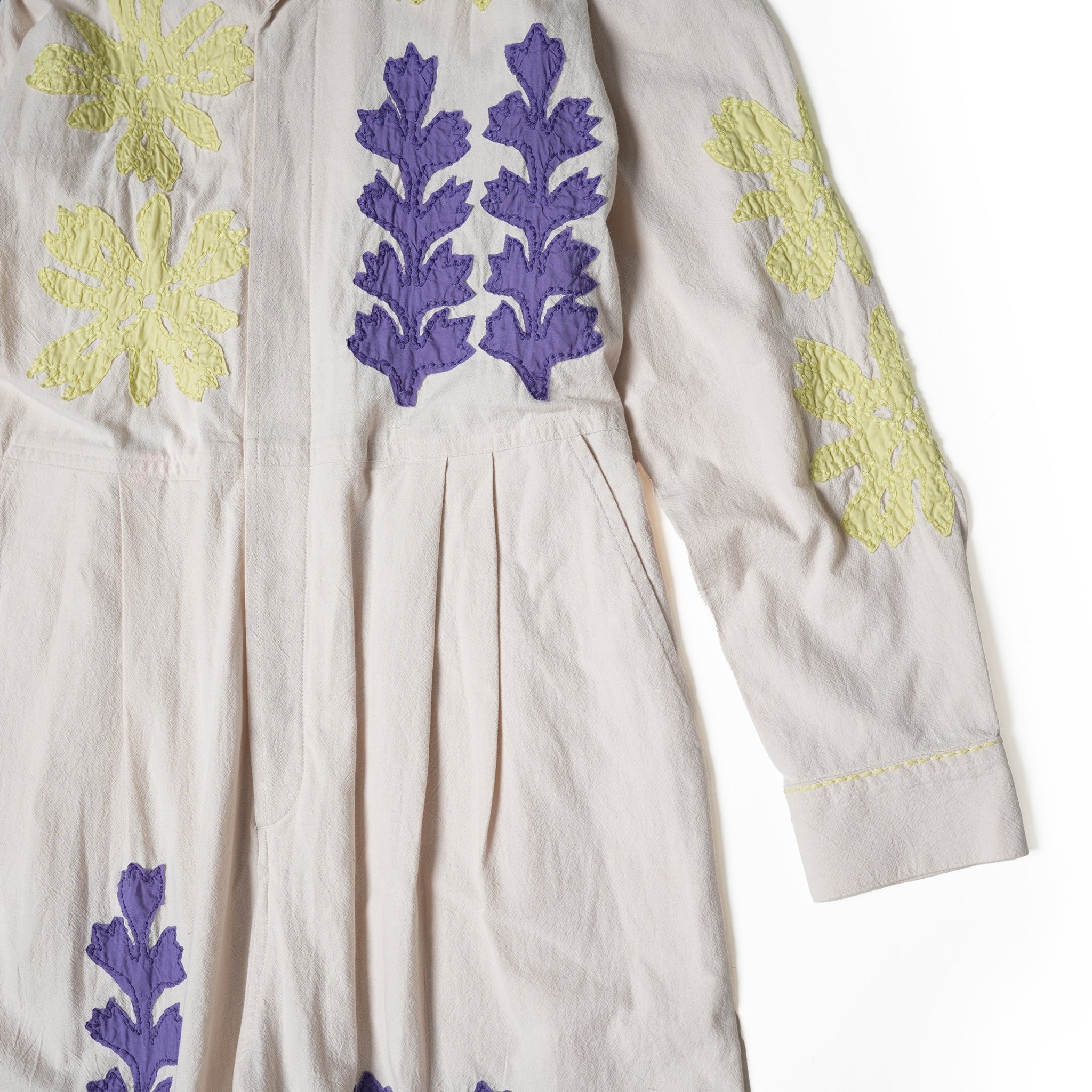 COTTON FLOWER PATCHWORK ALL IN ONE – Ecru | SARAMALLIKA