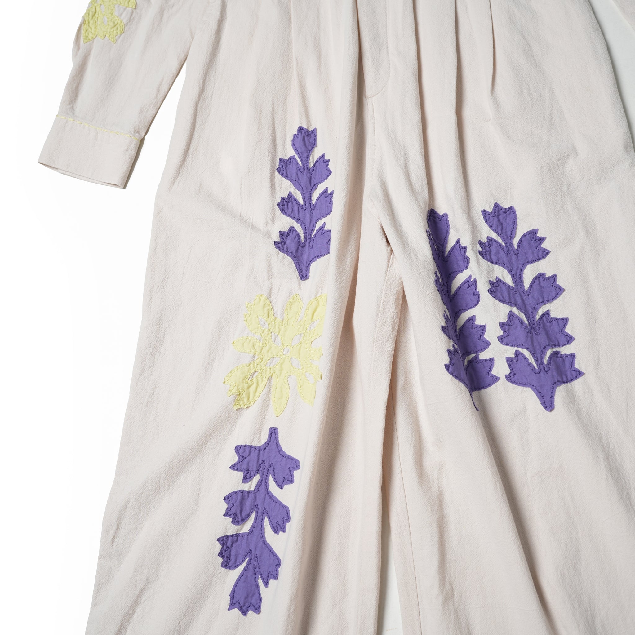 COTTON FLOWER PATCHWORK ALL IN ONE – Ecru | SARAMALLIKA