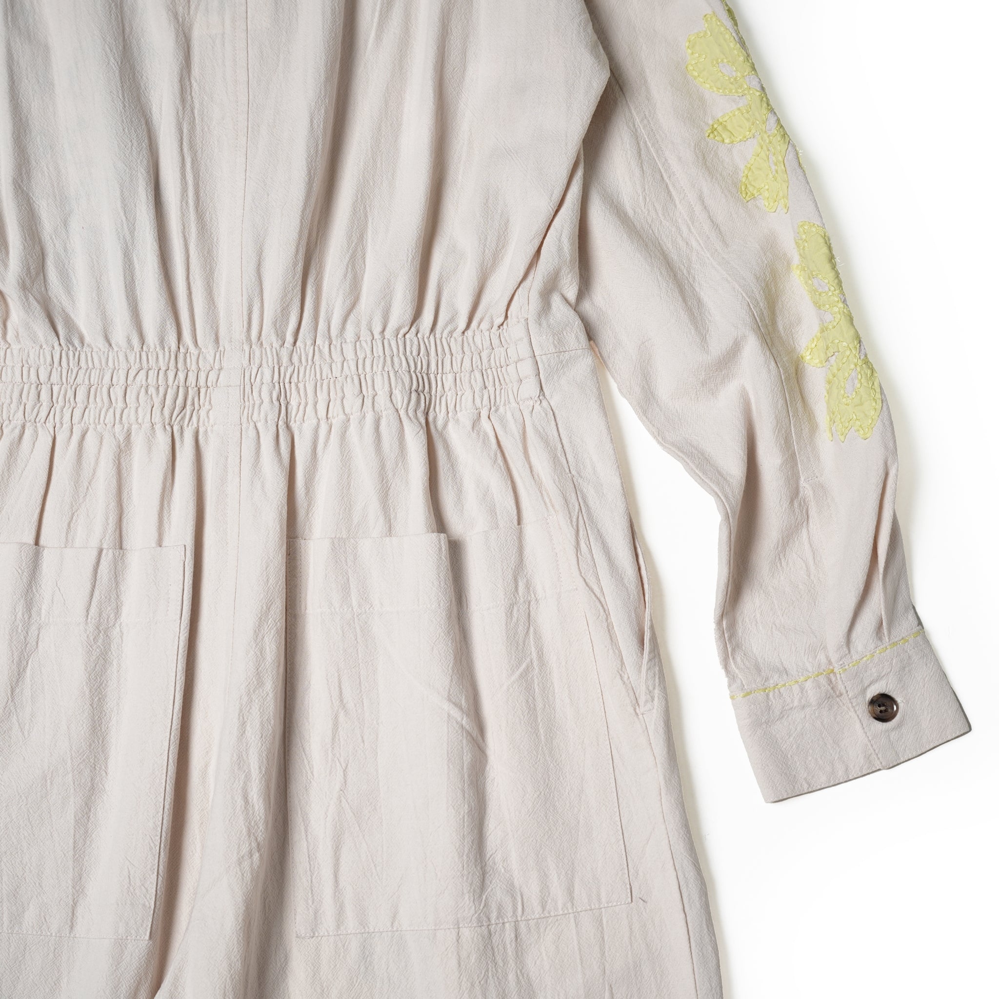 COTTON FLOWER PATCHWORK ALL IN ONE – Ecru | SARAMALLIKA