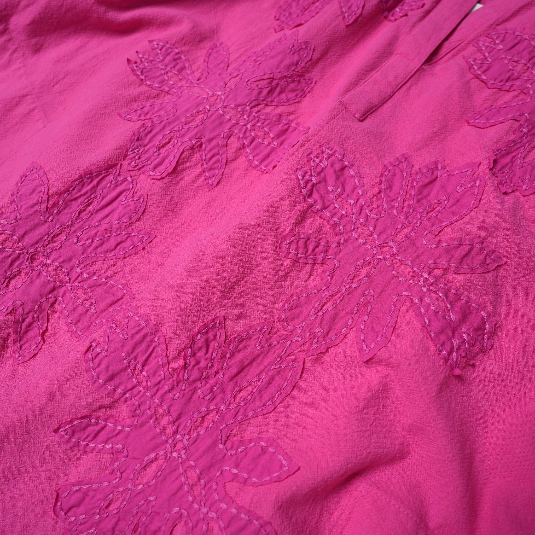 COTTON FLOWER PATCHWORK DRESS – Pink | SARAMALLIKA