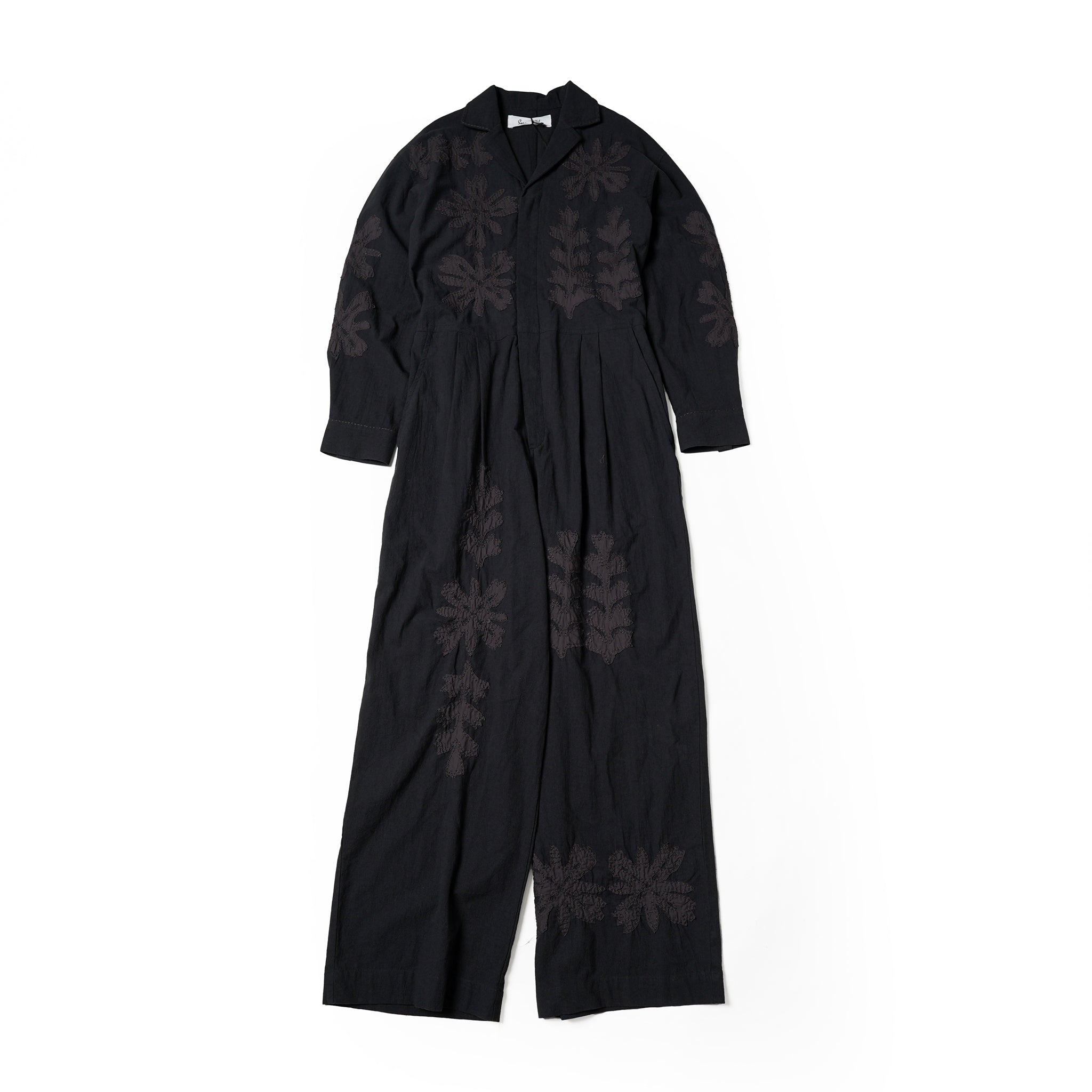 COTTON FLOWER PATCHWORK ALL IN ONE – Black | SARAMALLIKA