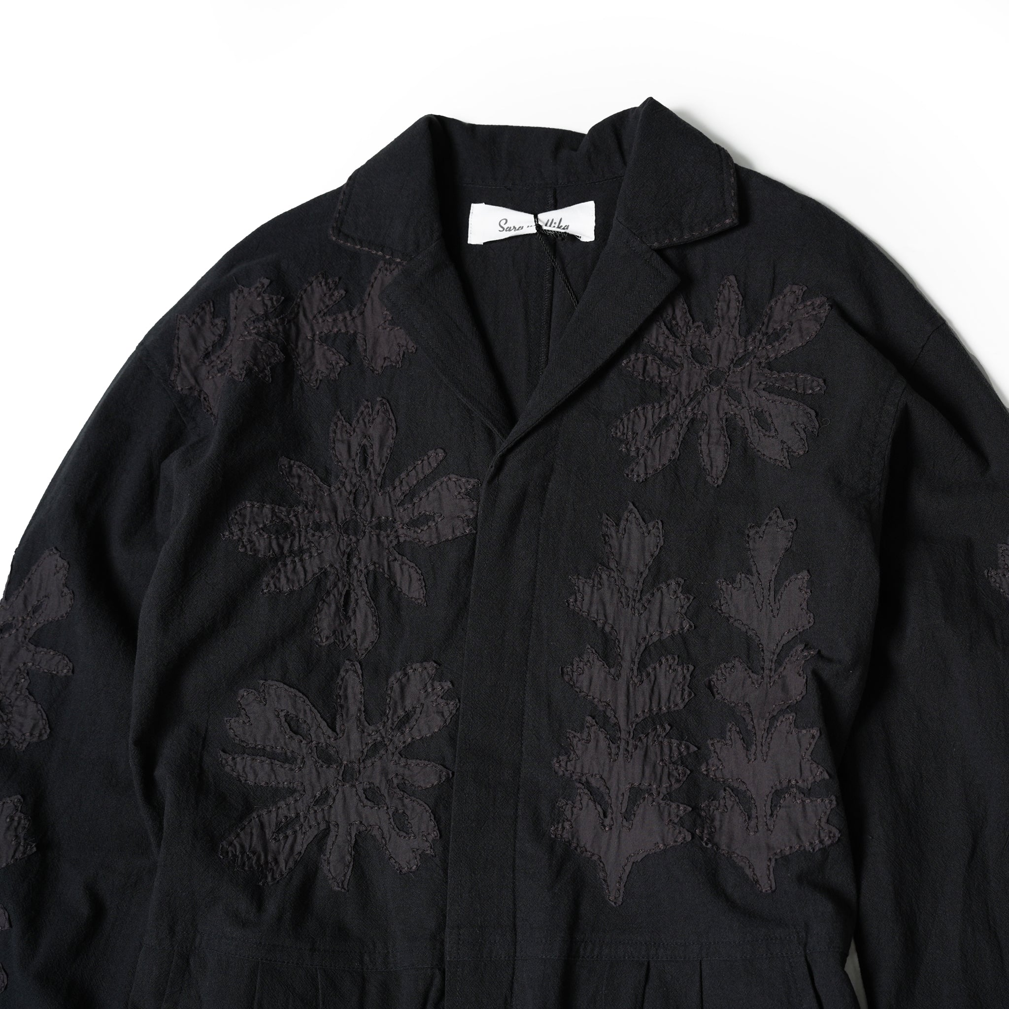 No:020832SA2a | Name:COTTON FLOWER PATCHWORK ALL IN ONE | Color:Black【SARAMALLIKA_サラマリカ】