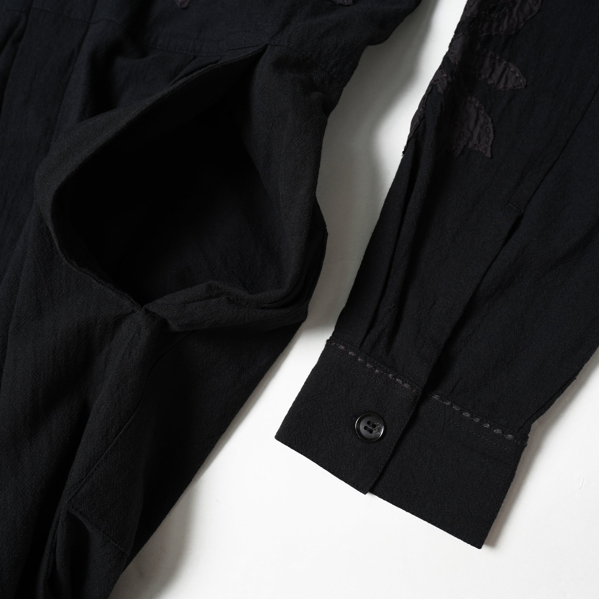No:020832SA2a | Name:COTTON FLOWER PATCHWORK ALL IN ONE | Color:Black【SARAMALLIKA_サラマリカ】