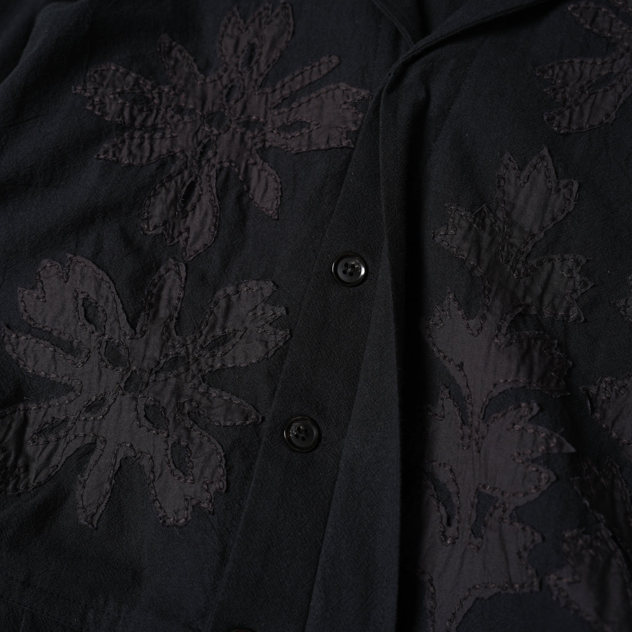 No:020832SA2a | Name:COTTON FLOWER PATCHWORK ALL IN ONE | Color:Black【SARAMALLIKA_サラマリカ】