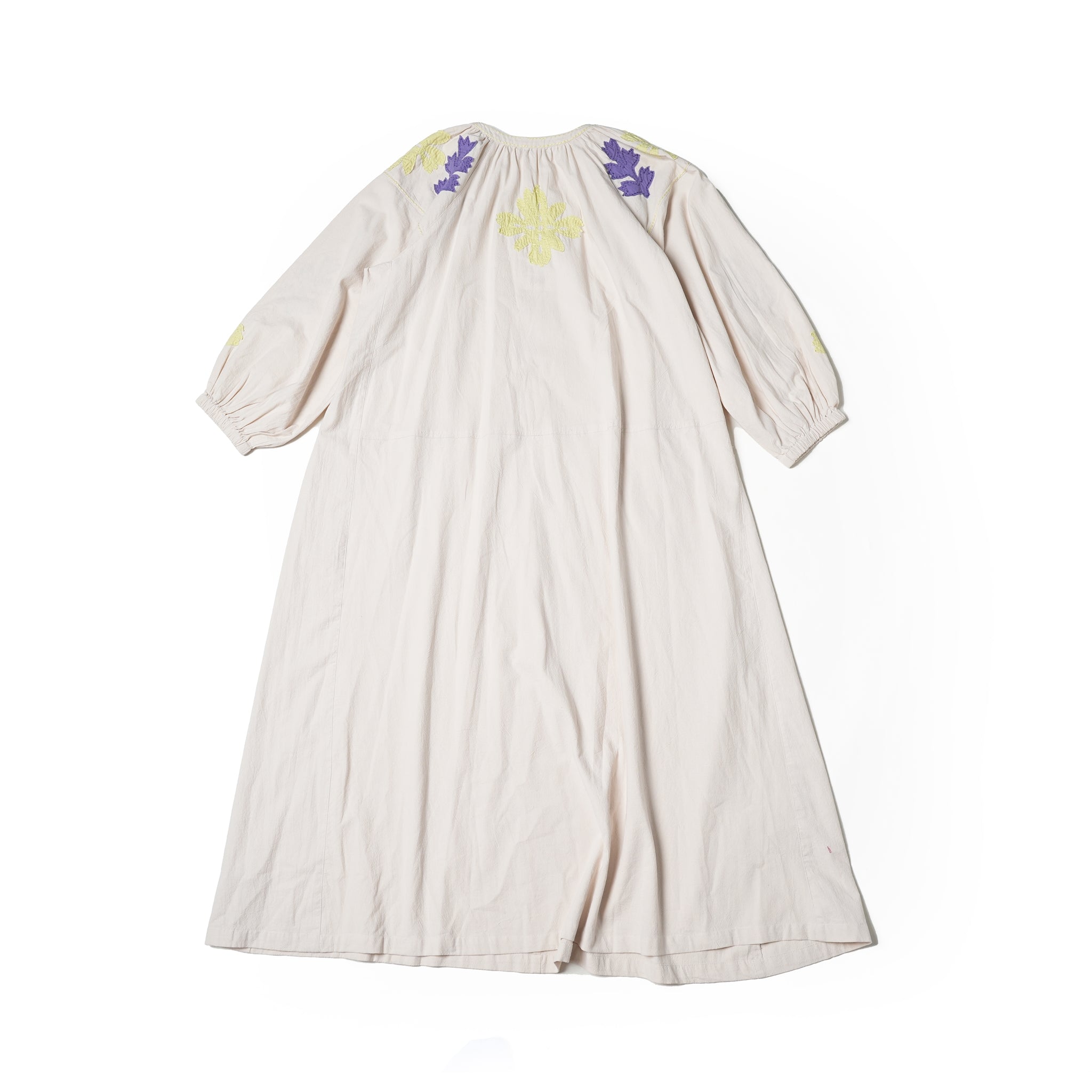 COTTON FLOWER PATCHWORK DRESS – Ecru | SARAMALLIKA
