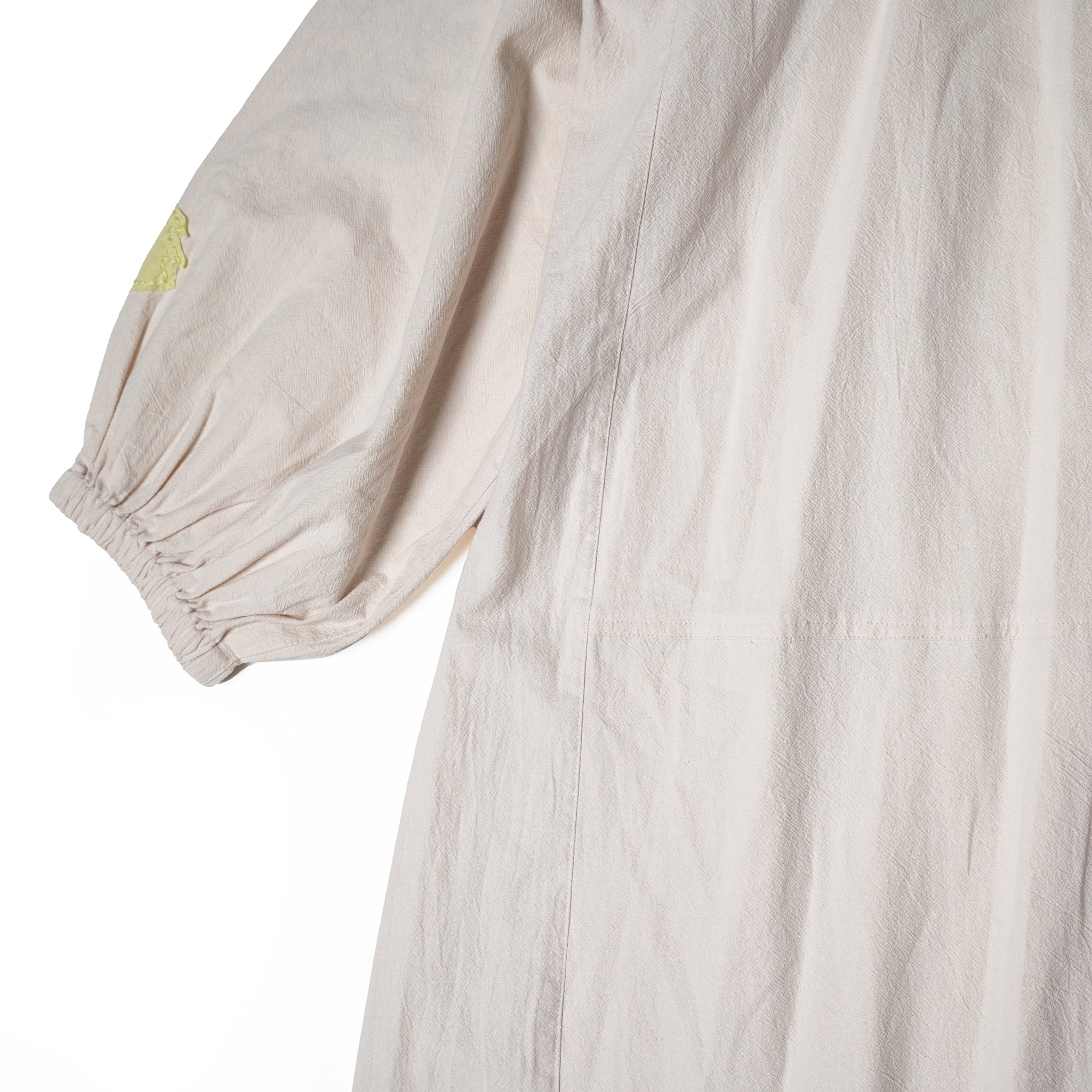 COTTON FLOWER PATCHWORK DRESS – Ecru | SARAMALLIKA