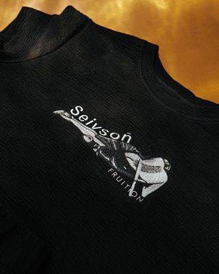 No:Seivson tee | Name:Seivson x FRUITION "Hand Embroidered Goddess of Harvest Demeter T-SHIRT" Black【SEIVSON_セイブソン】