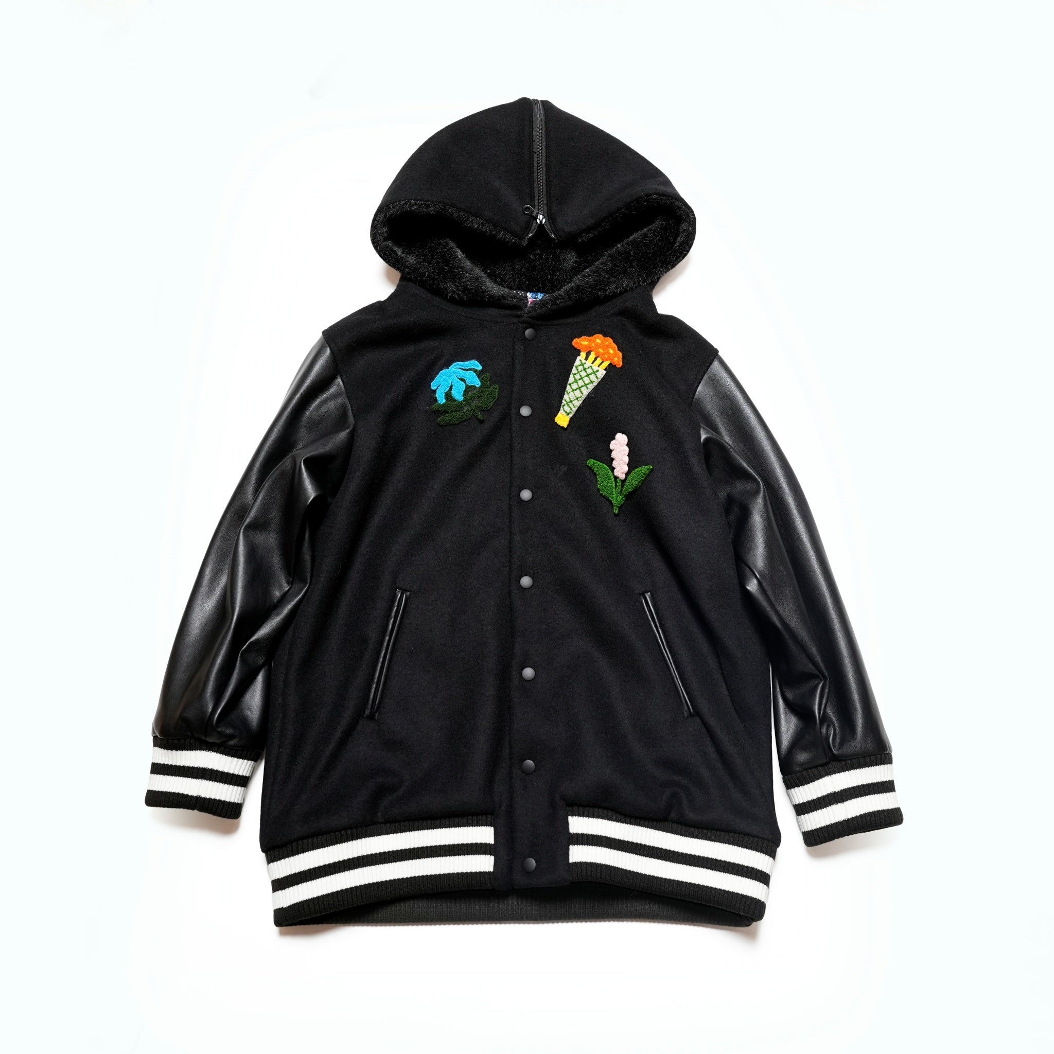 BSD24AW-05_BLACK | Flower Sailor Stadium Jacket |  Color:Black【BEDSIDEDRAMA_ベッドサイドドラマ】