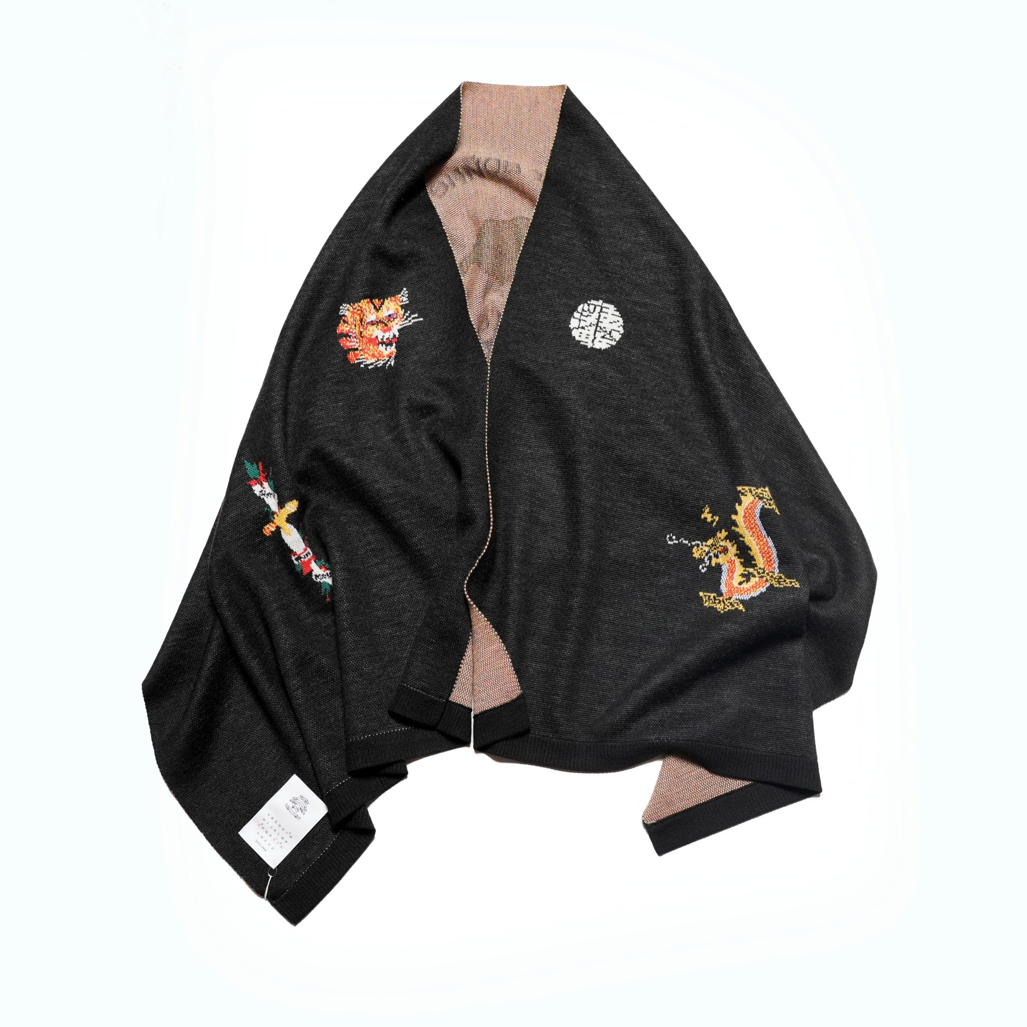 SF24AW-14_BLACK | Pangea Vietnam Jacket Knit Stole | Color:Black【STOF_ストフ】【archive】