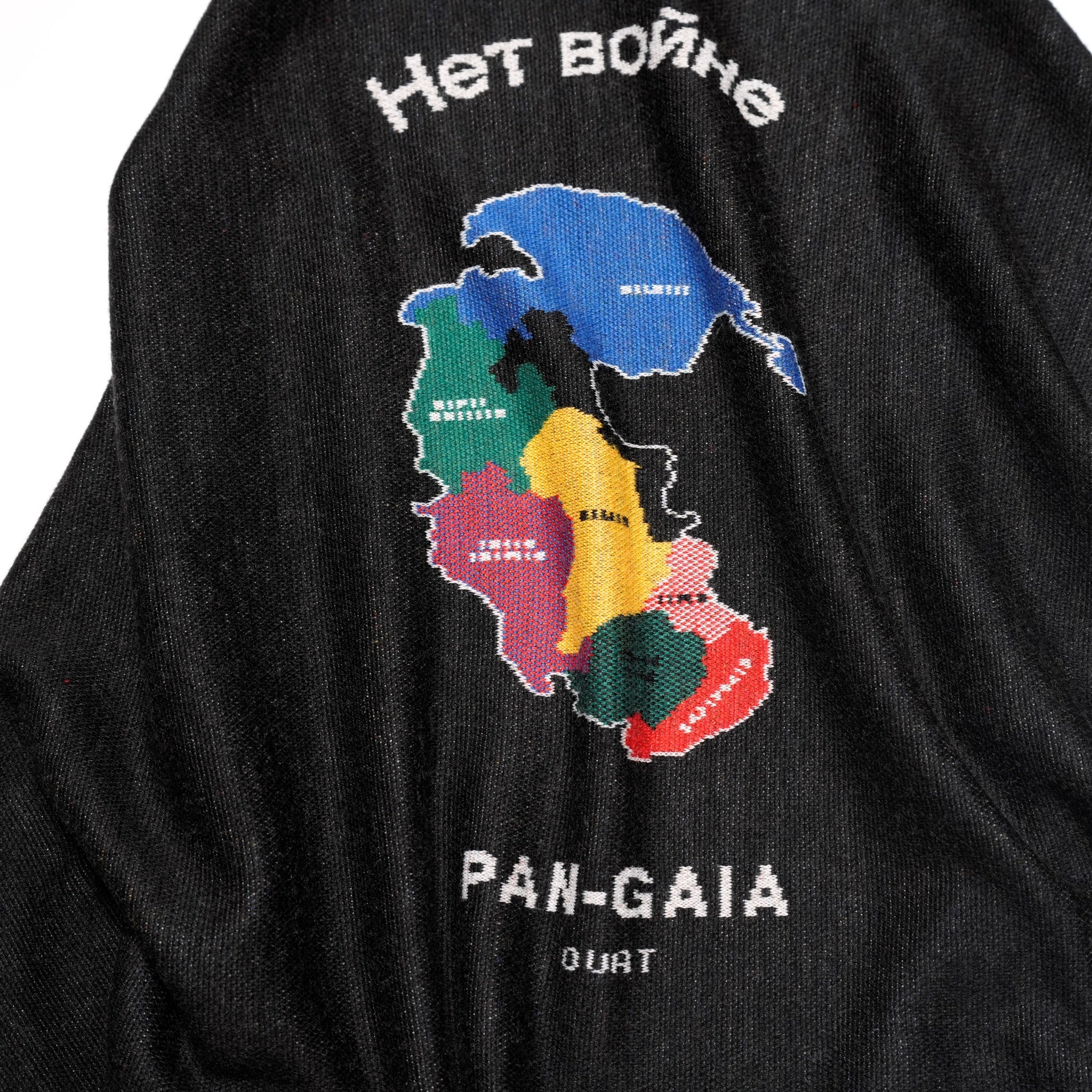SF24AW-14_BLACK | Pangea Vietnam Jacket Knit Stole | Color:Black【STOF_ストフ】【archive】