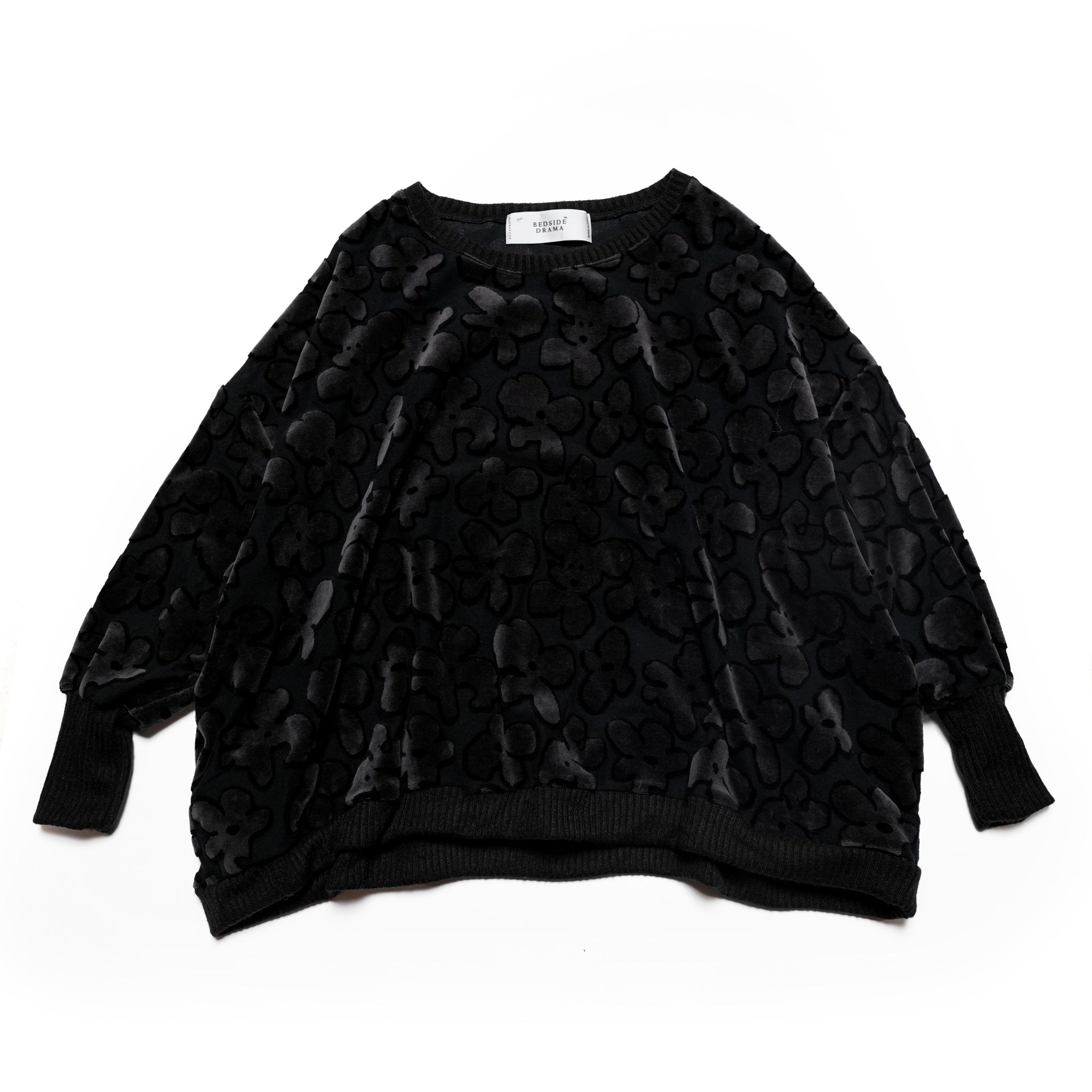 BSD24AW-16_VELOR BK | Flowers JQ Pulover | Color:Velor Bk【BEDSIDEDRAMA_ベッドサイドドラマ】【archive】