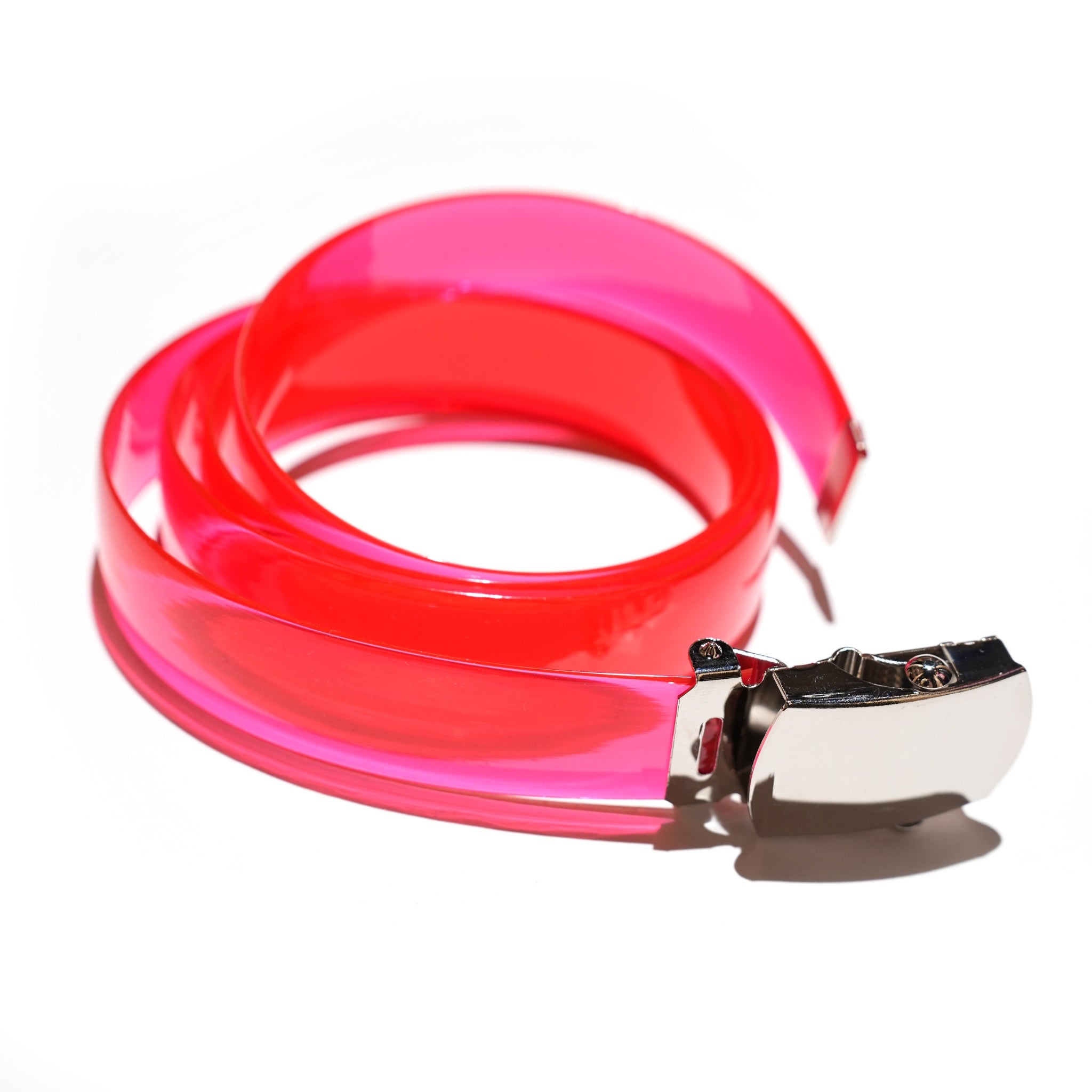 CLEAR RED |  CLEAR BELT 25mm | 9色展開のクリアベルト | PIKE製 | ネコポス選択可能