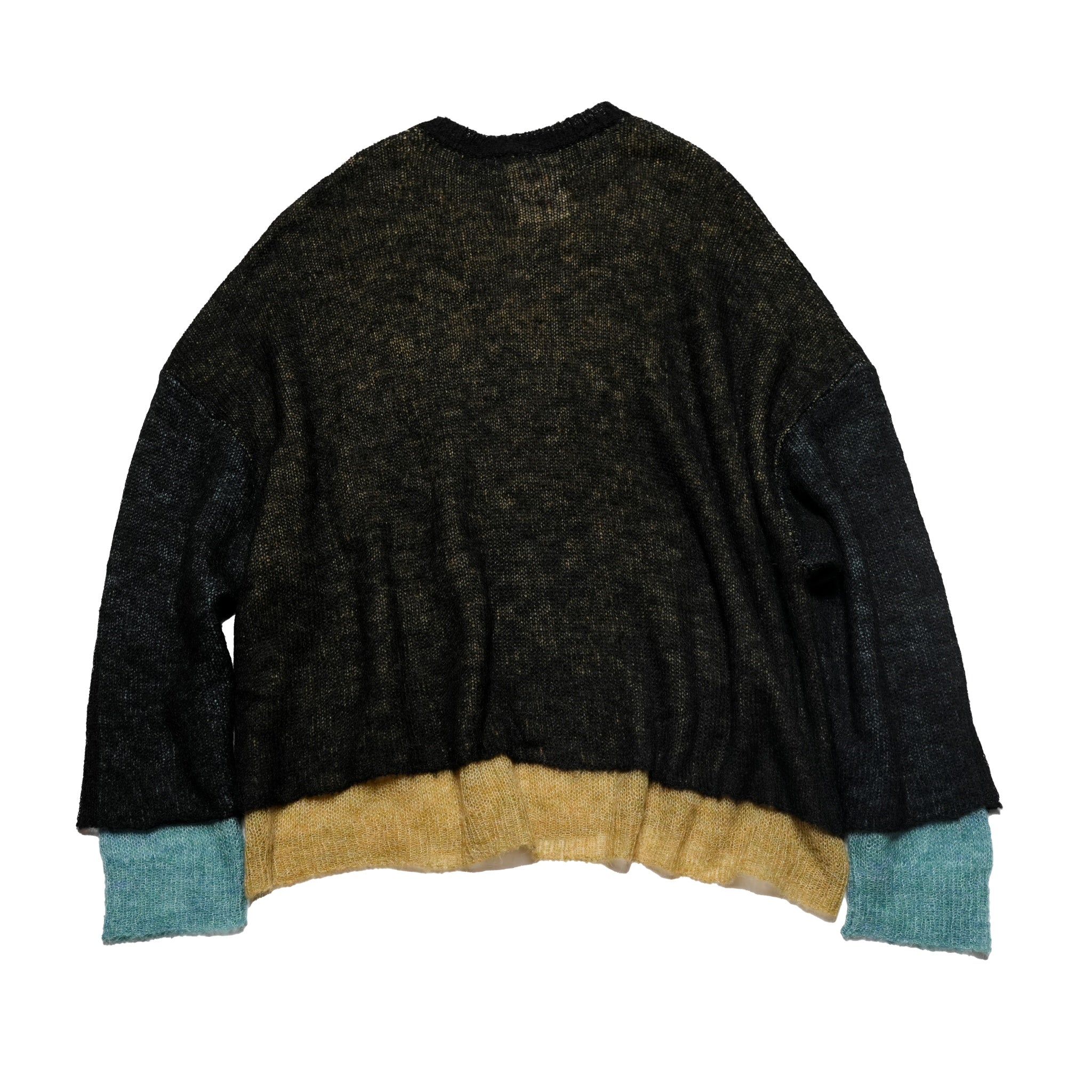 SF24AW-11_BLACK | Mohair Color Layer Knit Sweater | Color:Black【STOF_ストフ】【archive】