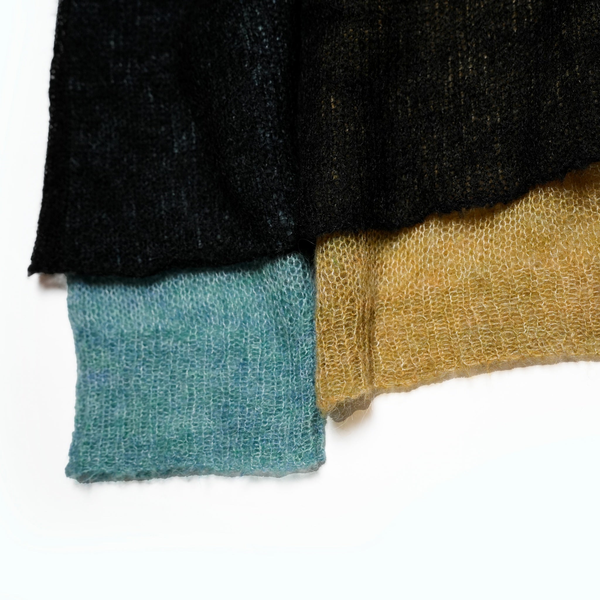 SF24AW-11_BLACK | Mohair Color Layer Knit Sweater | Color:Black【STOF_ストフ】【archive】