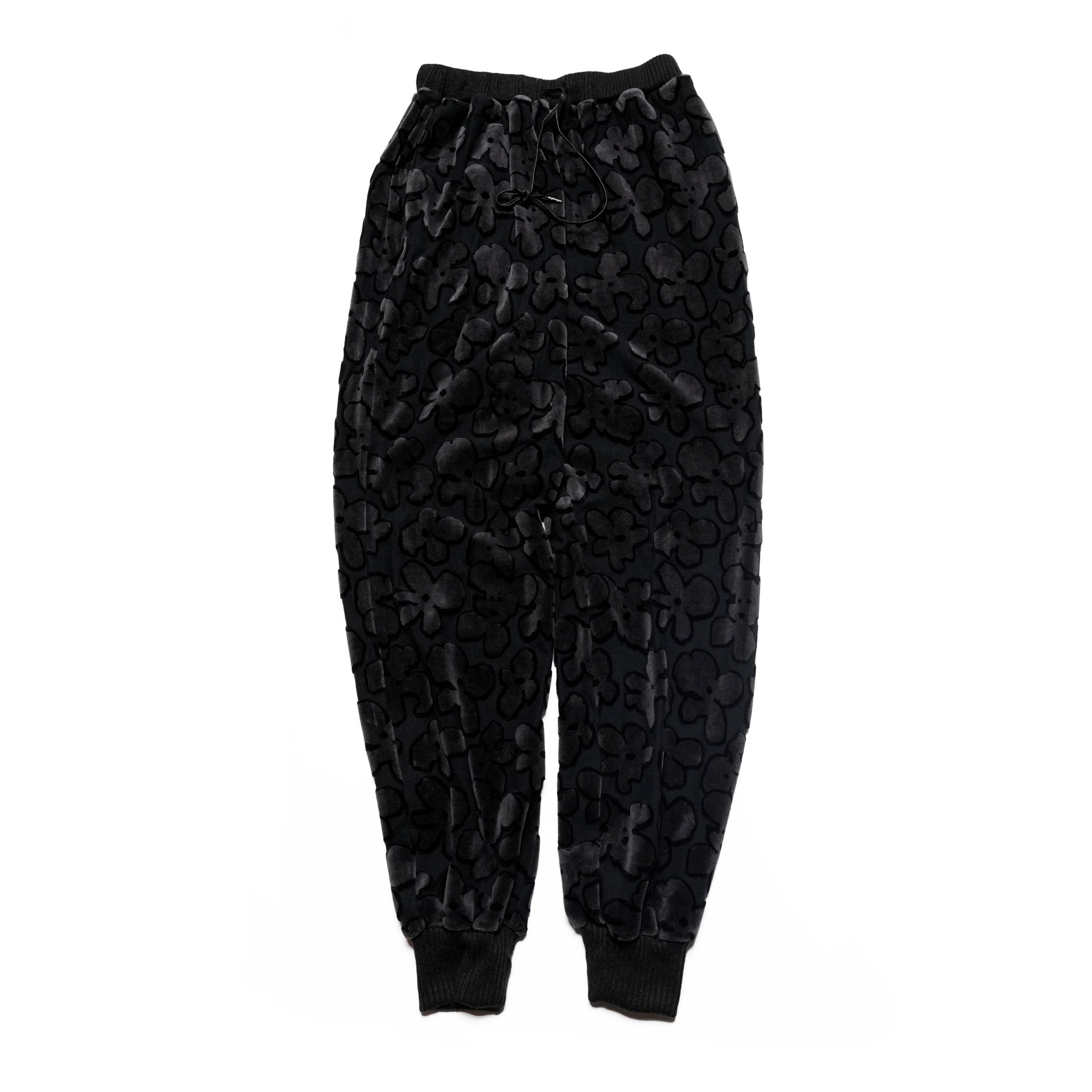 BSD24AW-17_VELOR BK | Flowers JQ Pants | Color:Velor Bk【BEDSIDEDRAMA_ベッドサイドドラマ】【archive】
