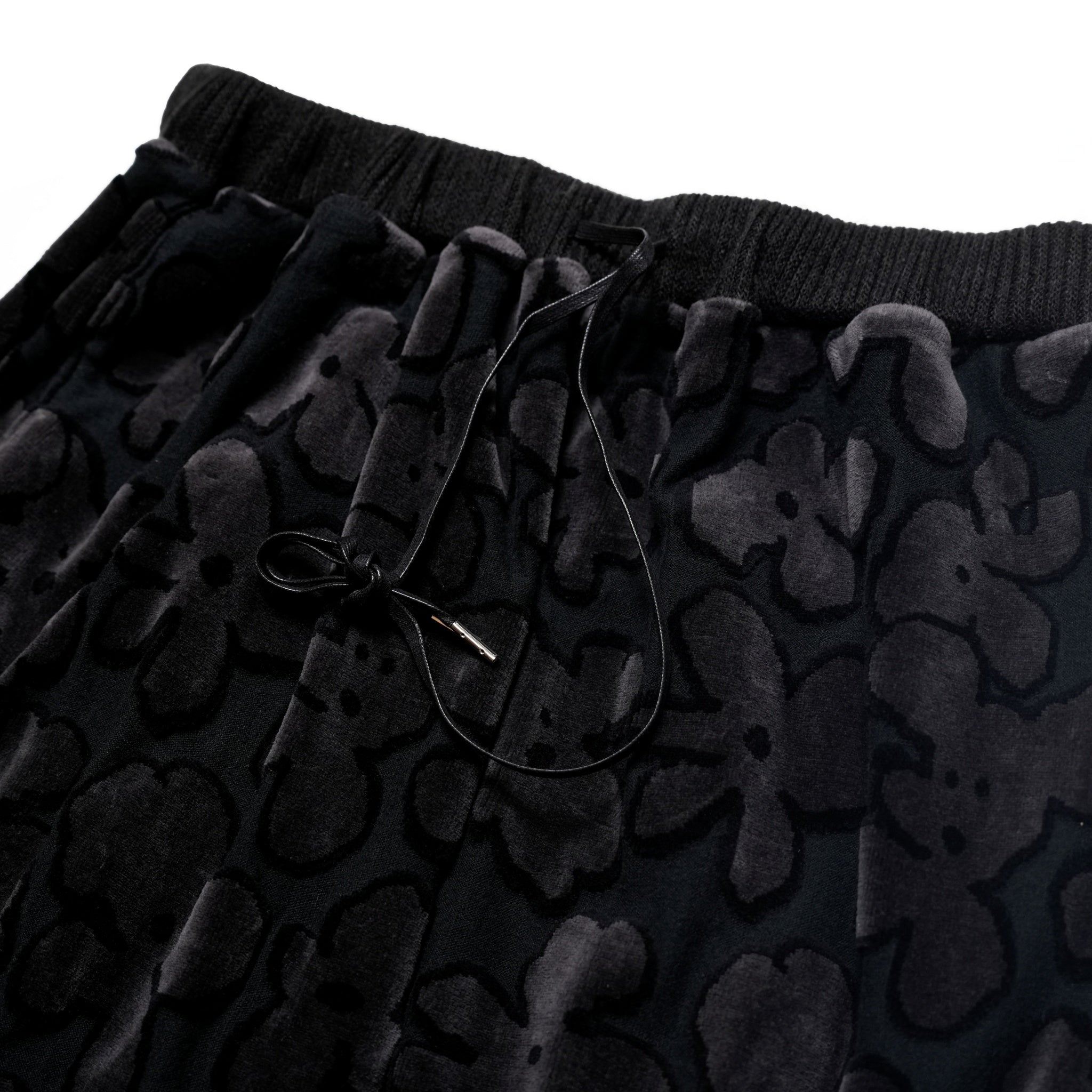BSD24AW-17_VELOR BK | Flowers JQ Pants | Color:Velor Bk【BEDSIDEDRAMA_ベッドサイドドラマ】【archive】