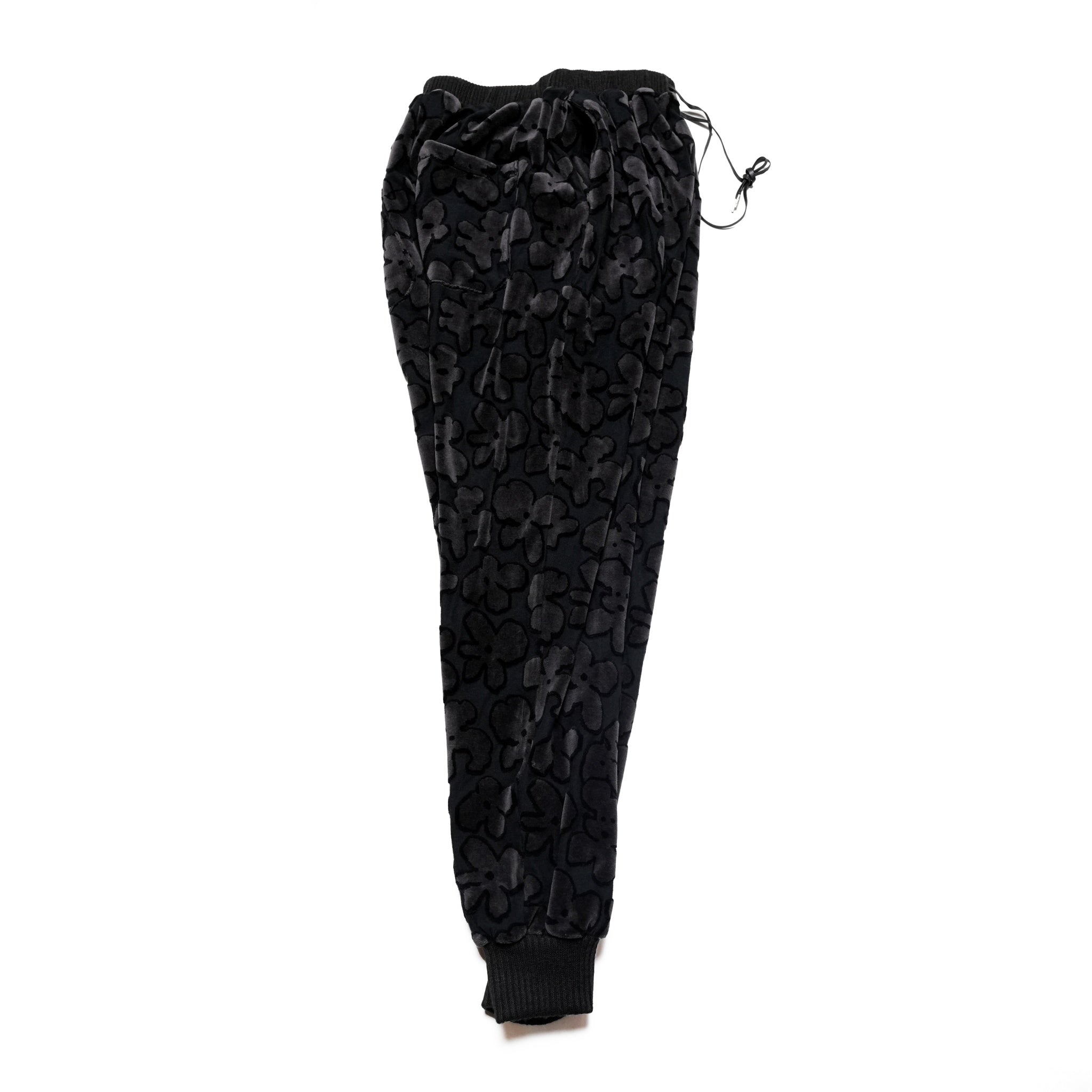 BSD24AW-17_VELOR BK | Flowers JQ Pants | Color:Velor Bk【BEDSIDEDRAMA_ベッドサイドドラマ】【archive】