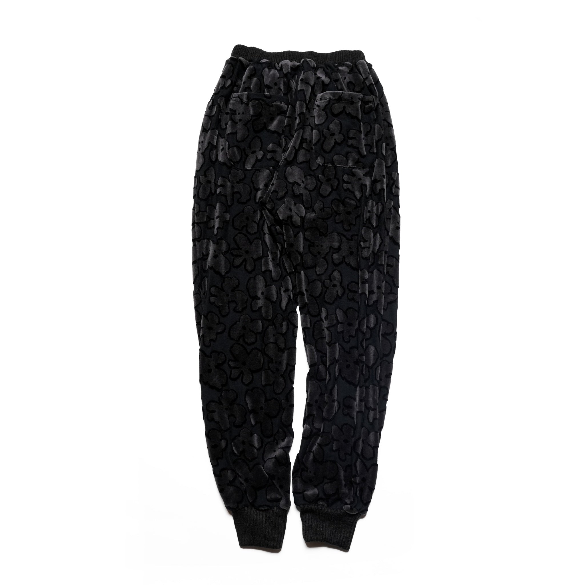 BSD24AW-17_VELOR BK | Flowers JQ Pants | Color:Velor Bk【BEDSIDEDRAMA_ベッドサイドドラマ】【archive】