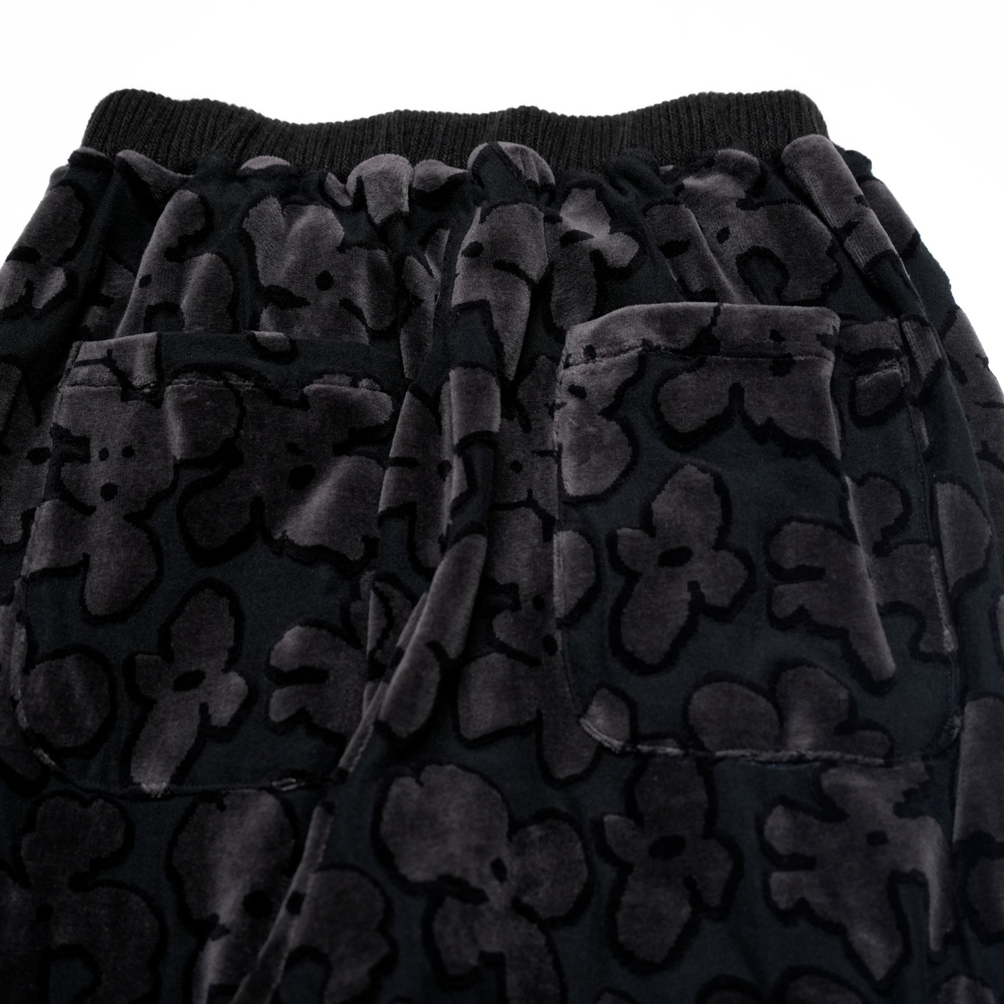 BSD24AW-17_VELOR BK | Flowers JQ Pants | Color:Velor Bk【BEDSIDEDRAMA_ベッドサイドドラマ】【archive】
