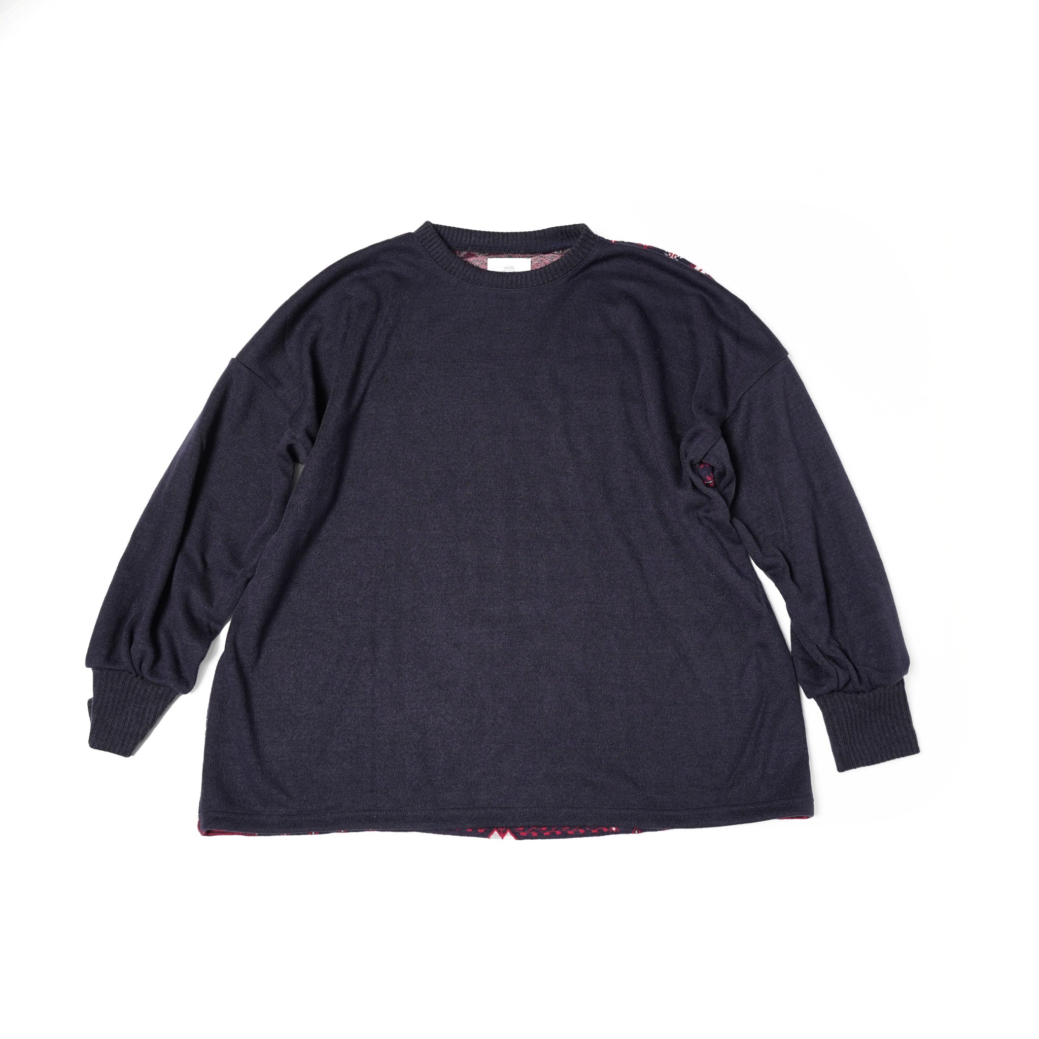No:SF23AW-22 | Name:Jaquard Wide Pulover | Color:Navy【STOF_ストフ】