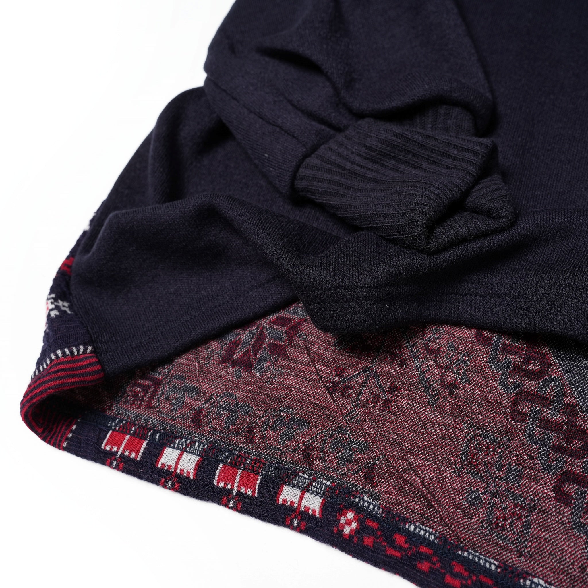 No:SF23AW-22 | Name:Jaquard Wide Pulover | Color:Navy【STOF_ストフ】