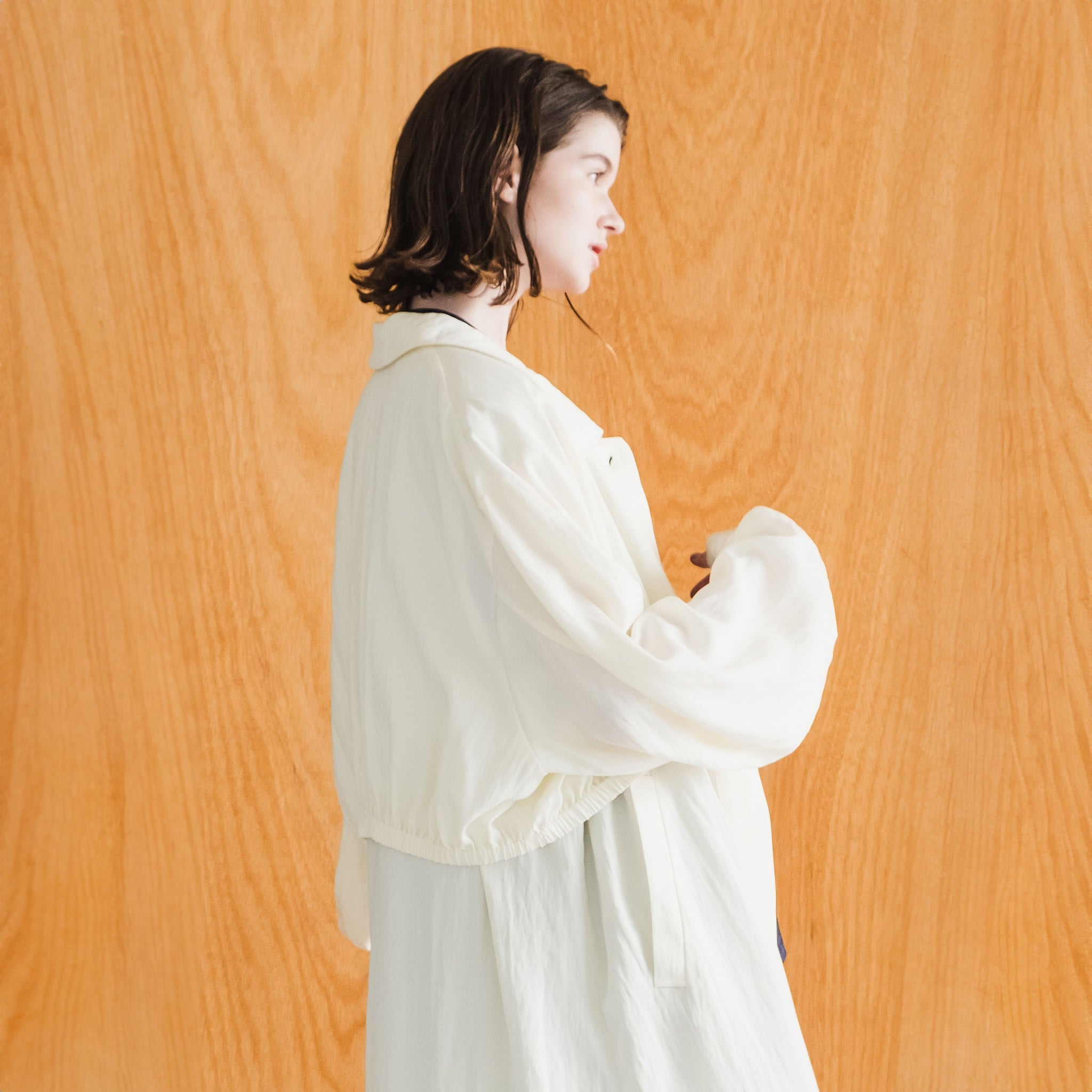 No:WHT24HJK4031 | Name:LAYERED BALLOON COAT | Color:White/Black/Woodland【WHYTO_ホワイト】【入荷予定アイテム・入荷連絡可能】