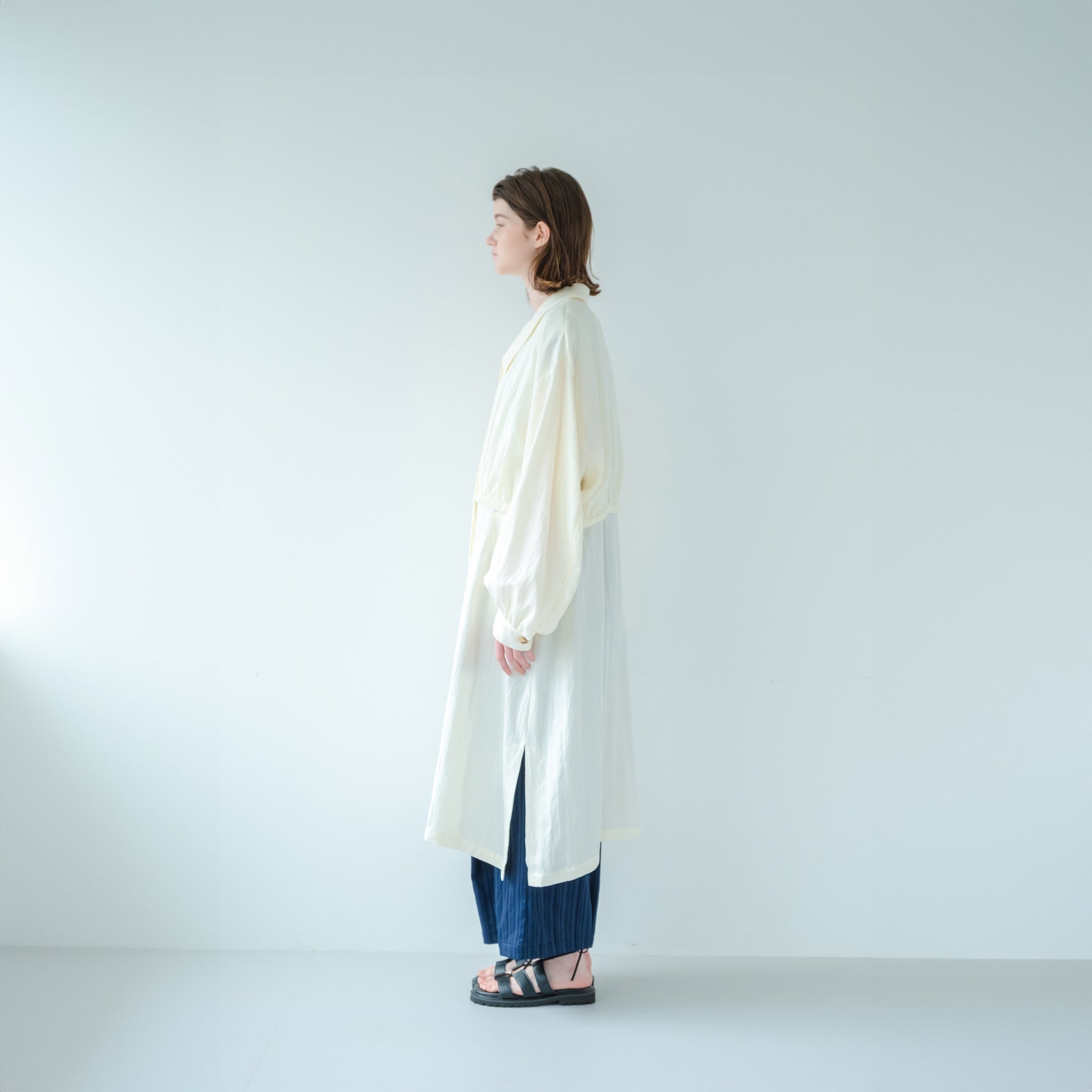 No:WHT24HJK4031 | Name:LAYERED BALLOON COAT | Color:White/Black/Woodland【WHYTO_ホワイト】【入荷予定アイテム・入荷連絡可能】