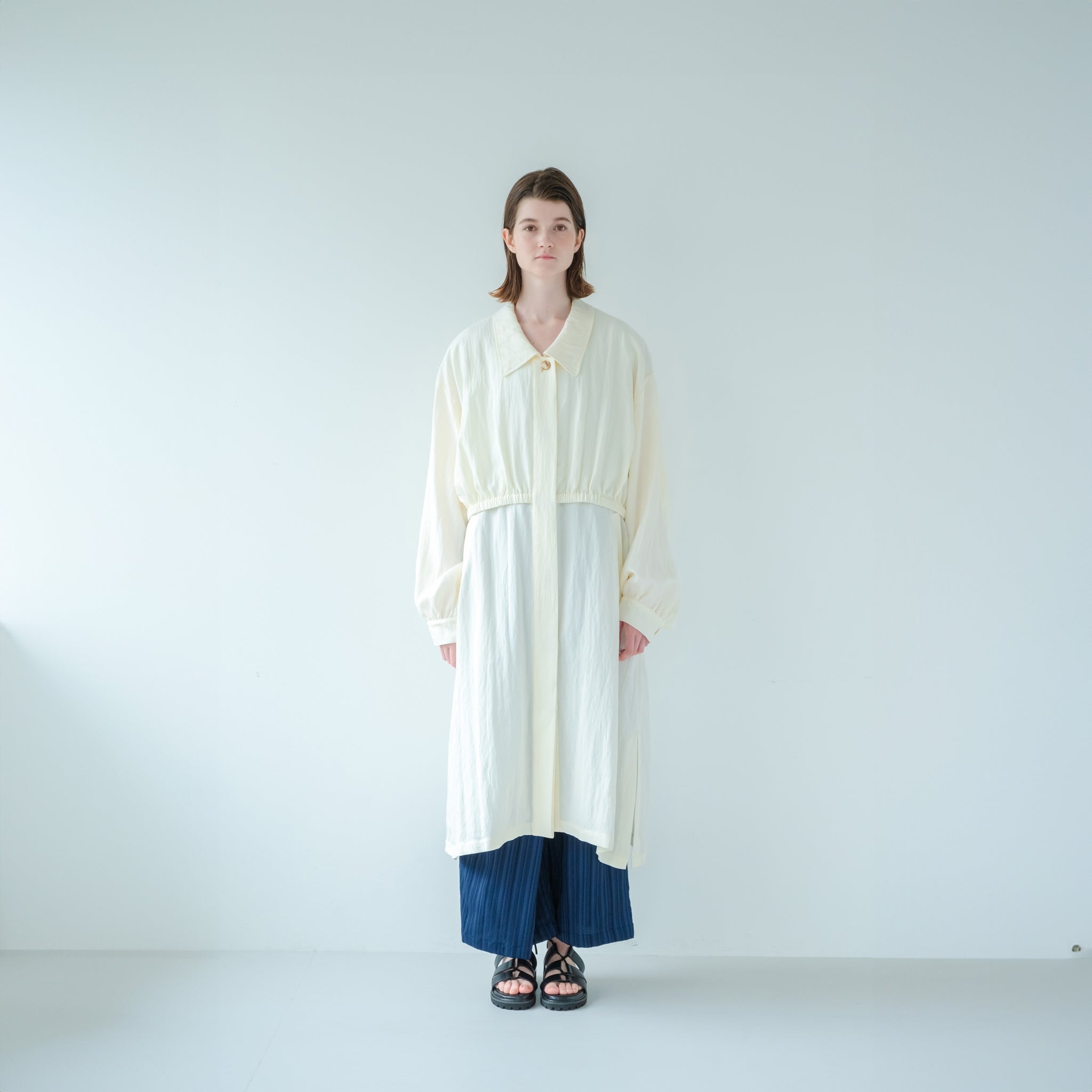 No:WHT24HJK4031 | Name:LAYERED BALLOON COAT | Color:White/Black/Woodland【WHYTO_ホワイト】【入荷予定アイテム・入荷連絡可能】