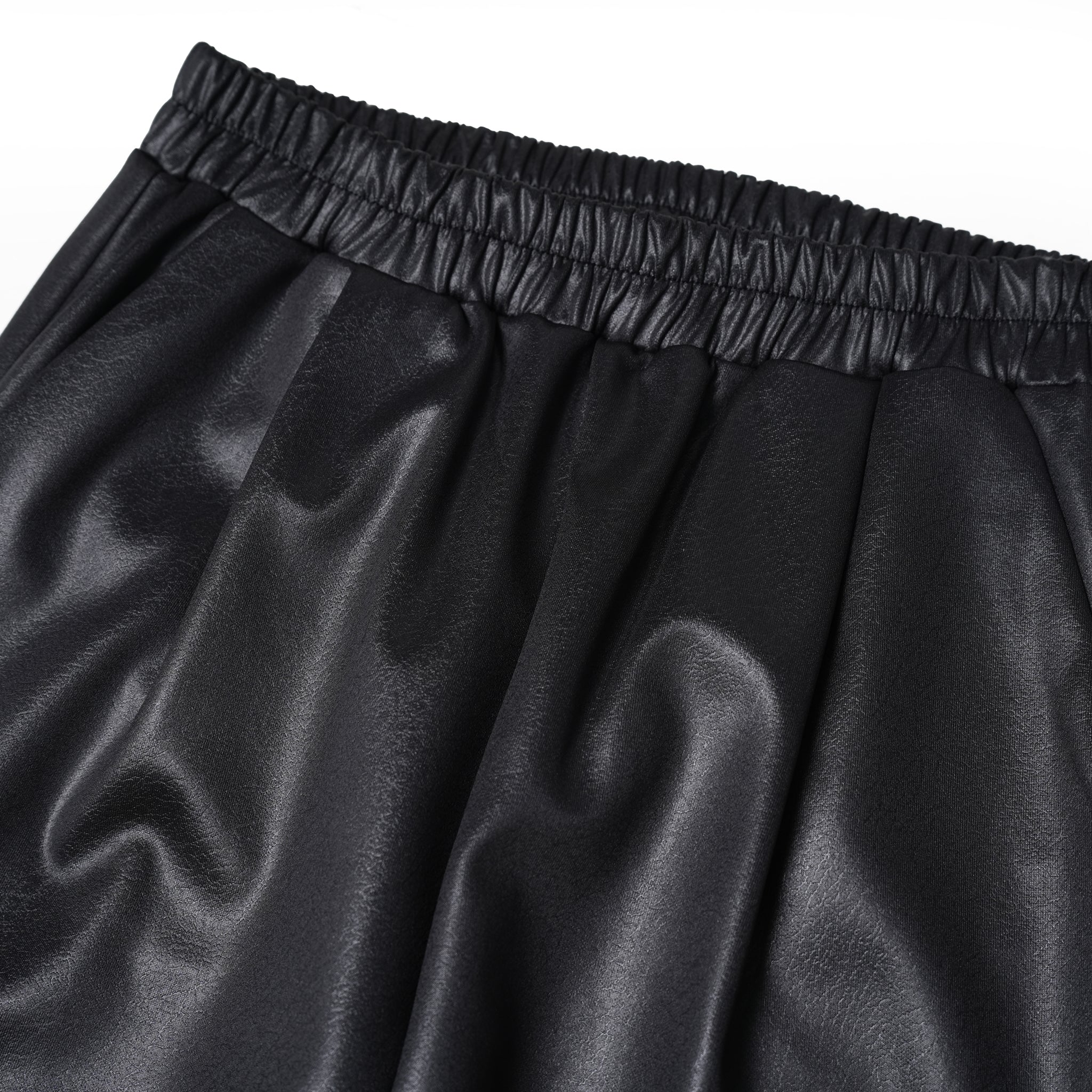 No:WHT23FPT4034 | Name:Leather Like Shirring Jodhpurs | Color:Black/Brown【WHYTO _ホワイト】
