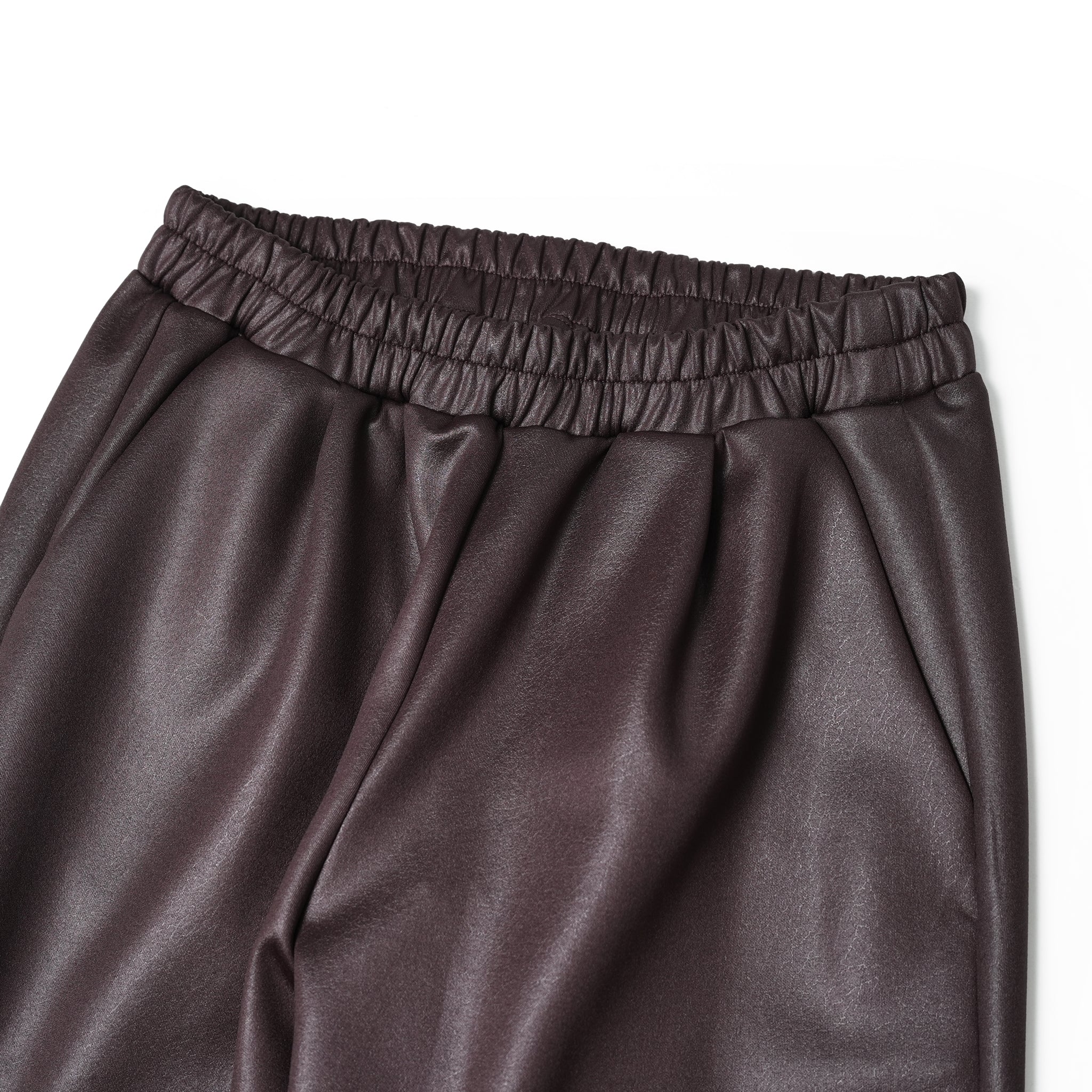 No:WHT23FPT4034 | Name:Leather Like Shirring Jodhpurs | Color:Black/Brown【WHYTO _ホワイト】
