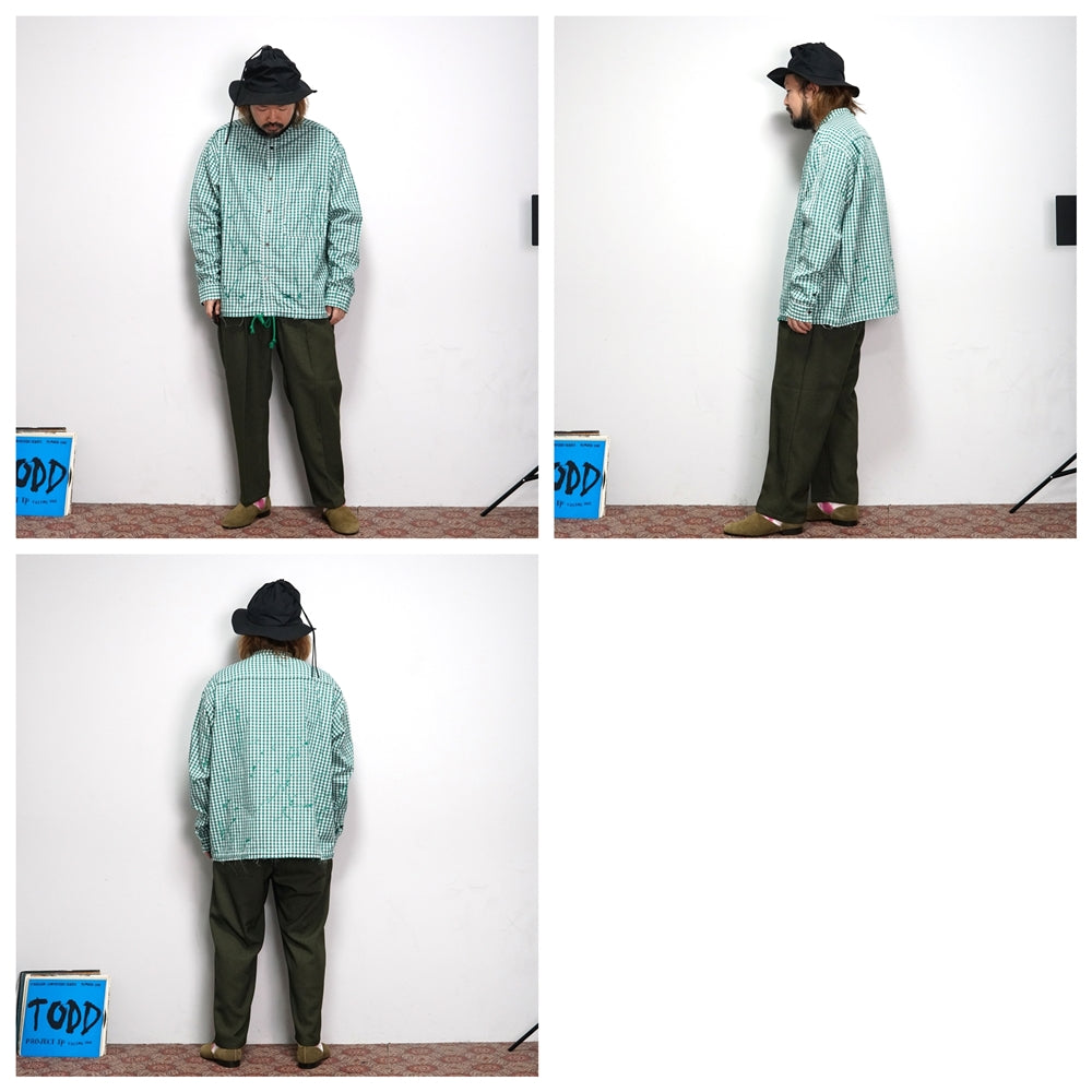 No:voo-1040 | Name:JAGGED PAINT SHACKET | Color:GREEN | Size-Q/K【VOO】-VOO-ADDICTION FUKUOKA