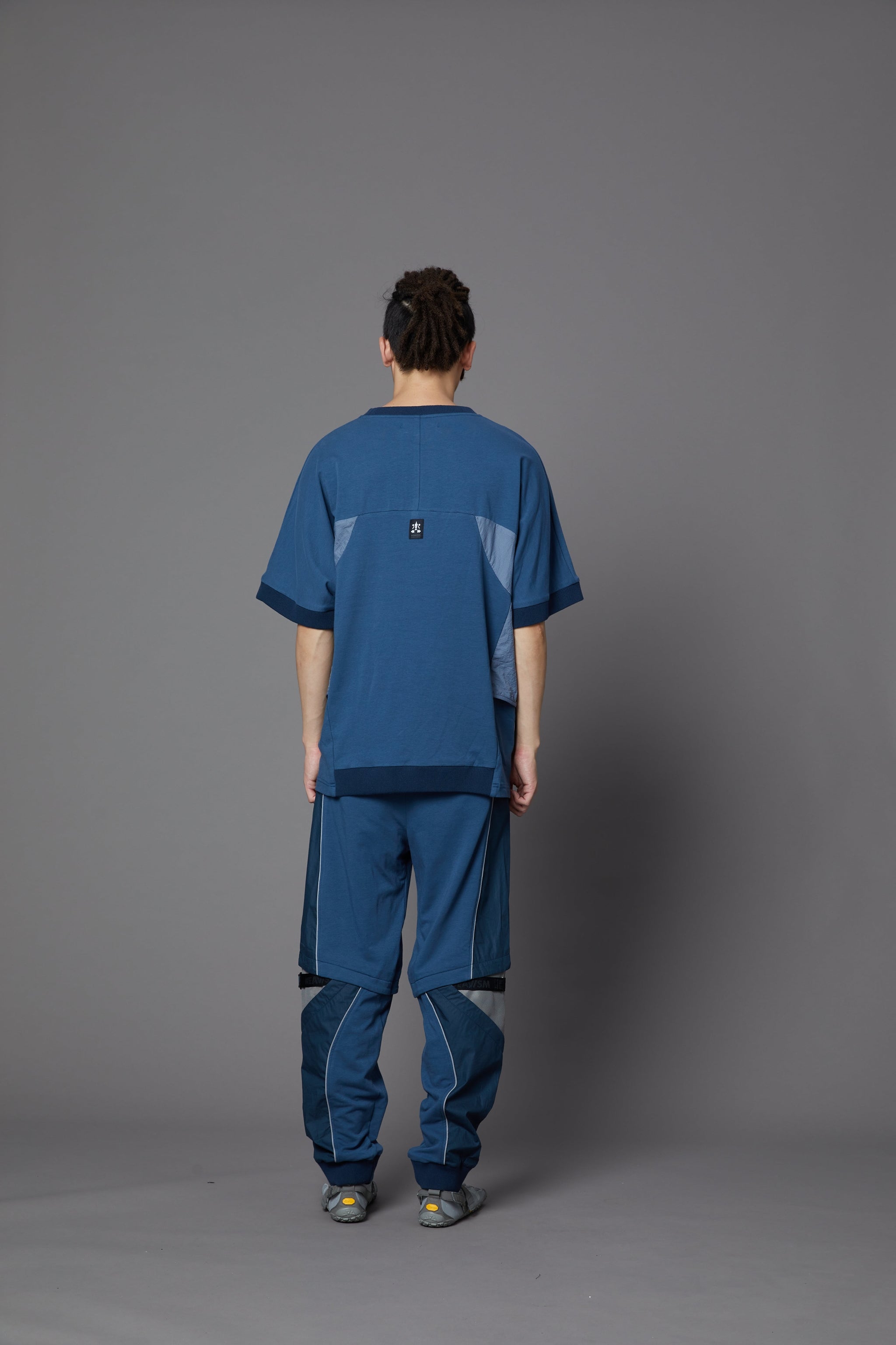 WDM13R0421B | Rib Sleeve Loose Fit Tee | Color:Gray Blue【WEAVISM_ウィーヴィズム】