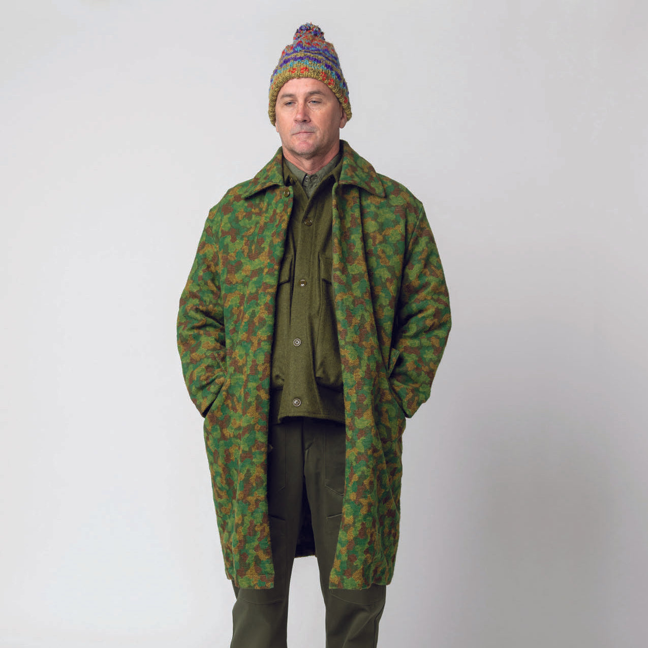 M32012 | Jute Coat | Color:Jacquard Cotton Green Camo【MONITALY_モニタリー】