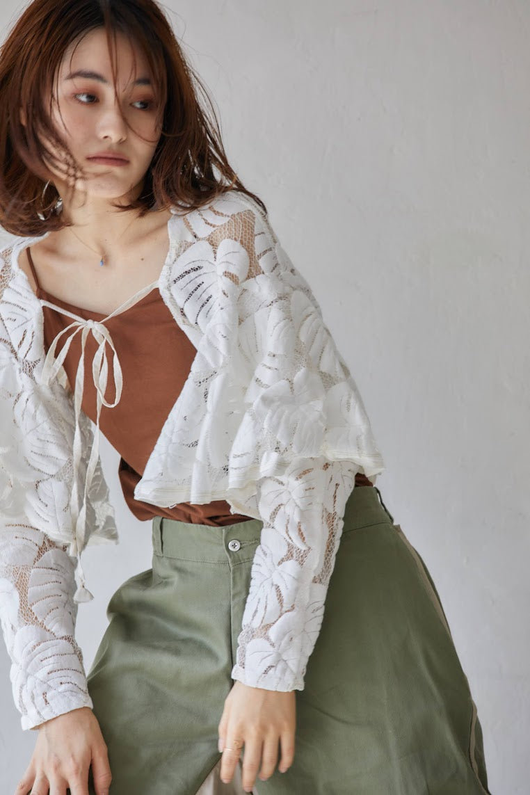 ボタニカルレースボレロ – Wht/Blk | REHERSALL