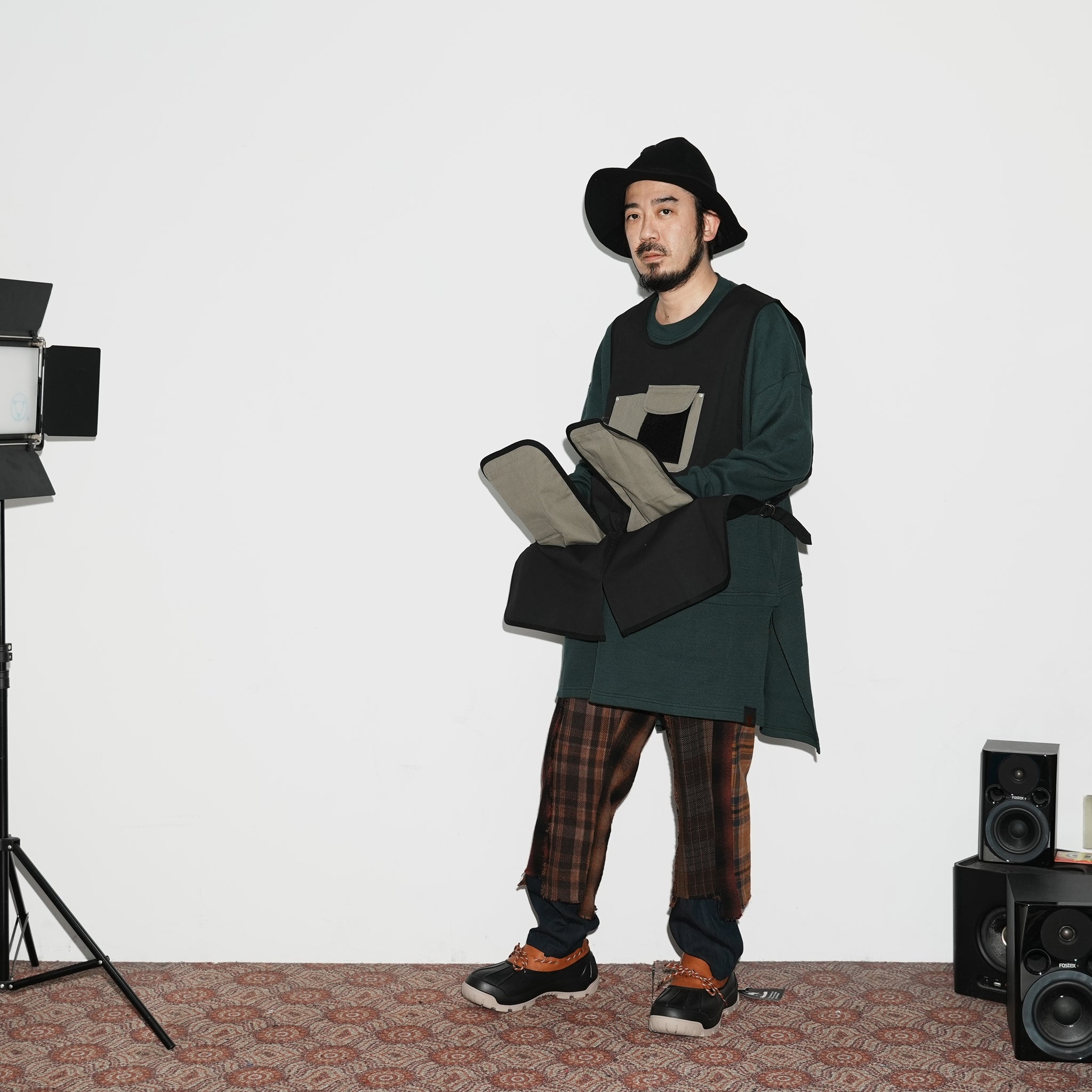 No:K-345 | Name:アウトドアエプロン | Color:Black/Black/Khaki【ROOMS_ルームス】【ネコポス選択可能】