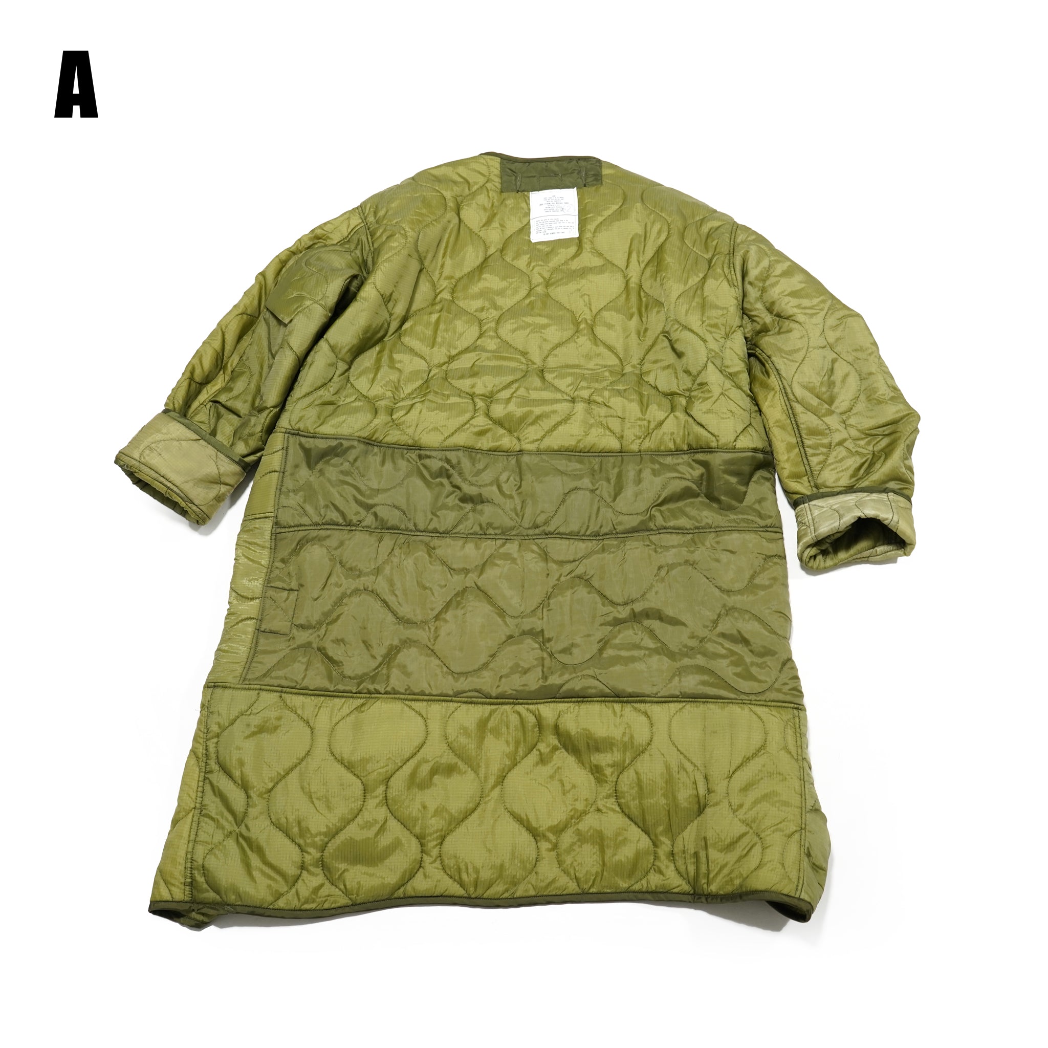 oddlong | Quilting Long Coat – Olive | Size:Free | ODDMENT